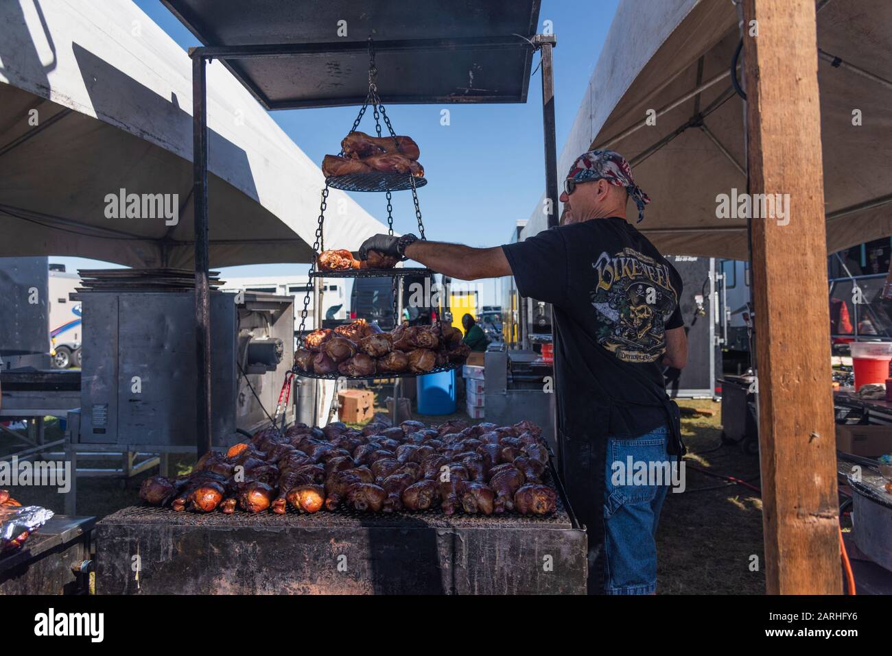 Barbecue Smoker Pigfest Lakeland, Floride États-Unis Banque D'Images