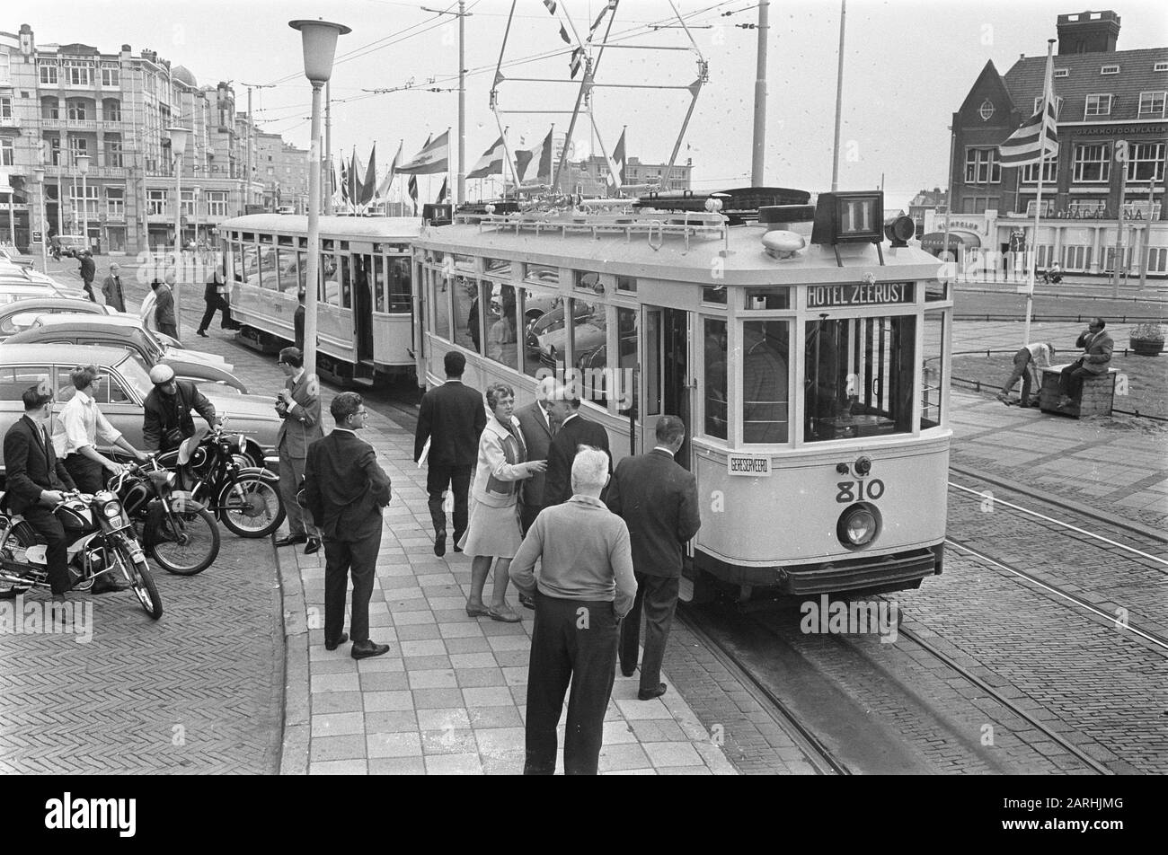 Quarante ans de tramway sont revenus à Scheveningen Date: 16 juillet 1967 lieu: Scheveningen, Zuid-Holland mots clés: Trams Banque D'Images