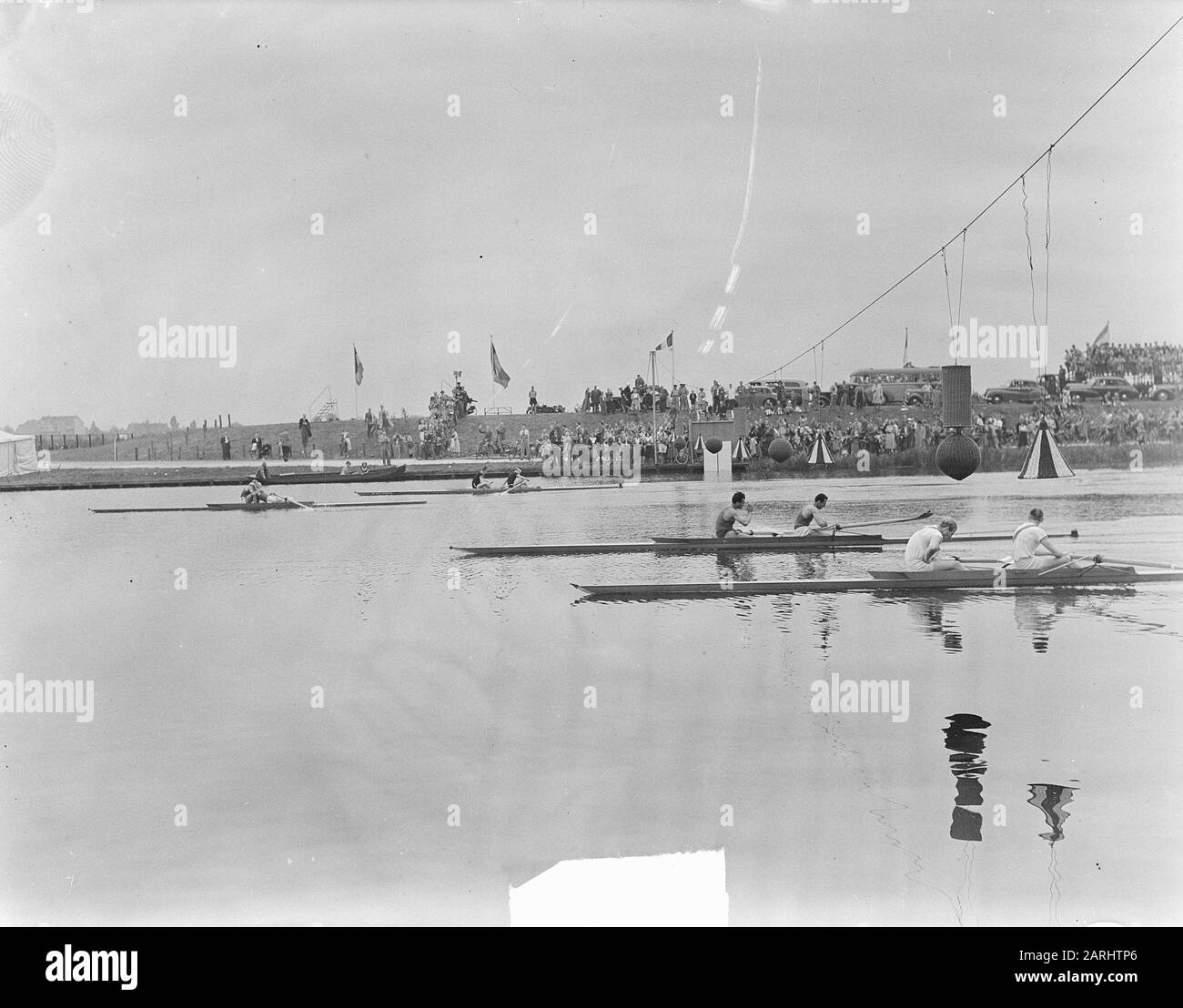 European Roeikamp Bosbaan, Two Date : 29 Août 1949 Lieu : Amsterdam, Amsterdam, Amsterdam Bos, Bosbaan, Noord-Holland Mots Clés : Aviron Banque D'Images
