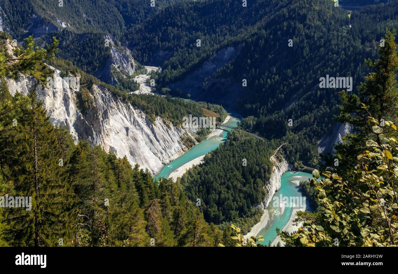 Grand canyon style suisse, Rhin dans toute sa beauté . Banque D'Images