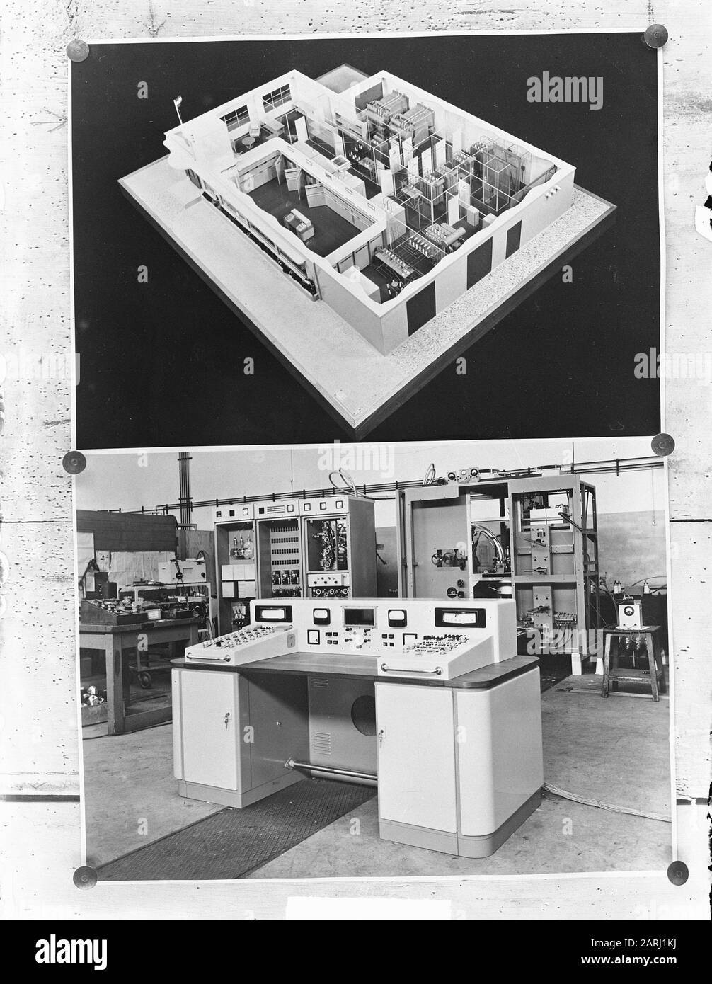 Tables de contrôle de télévision pour chaînes de télévision Date: 21 novembre 1950 mots clés: Panneaux de commande, télévision Banque D'Images