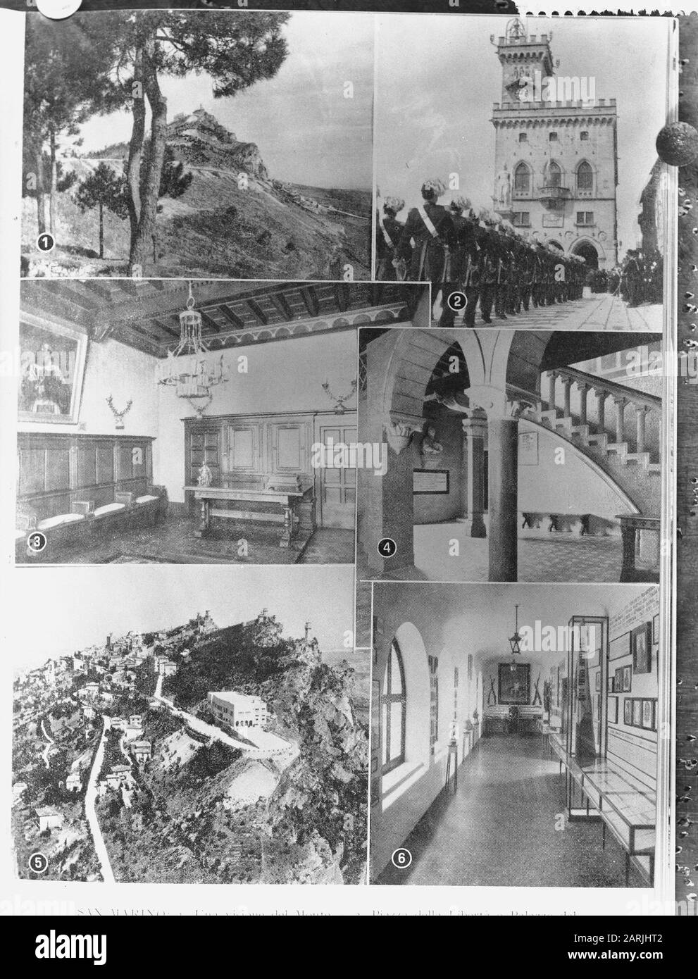Saint-Marin Date: 17 septembre 1957 lieu: San Marina Nom personnel: Del monte, museo garibaldina, Palazzo del governo, piazza della liberta Banque D'Images