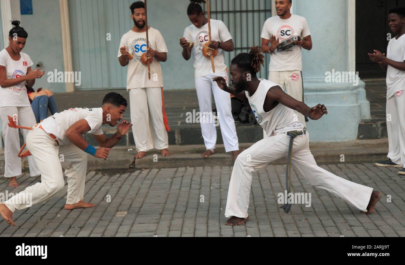 Cuba, la Havane, capoeira, art martial, démonstration, Banque D'Images