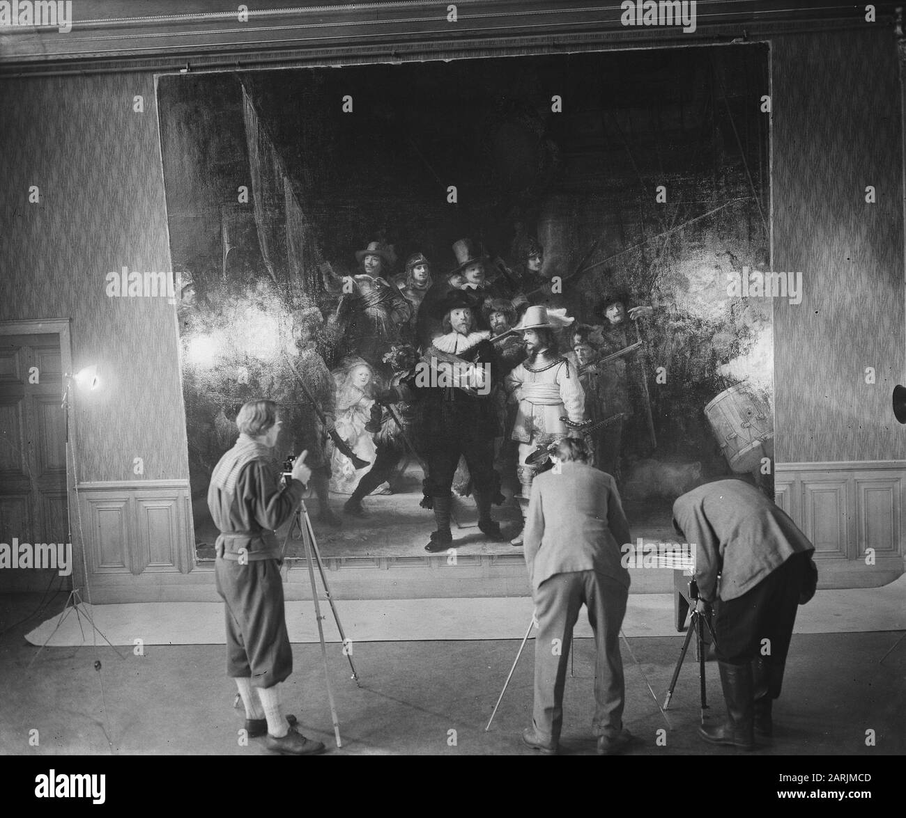 Rijksmuseum Date: 18 Mars 1947 Mots Clés: Peintures Nom De La Personne: The Night Watch Nom De L'Institution: Rijksmuseum Banque D'Images