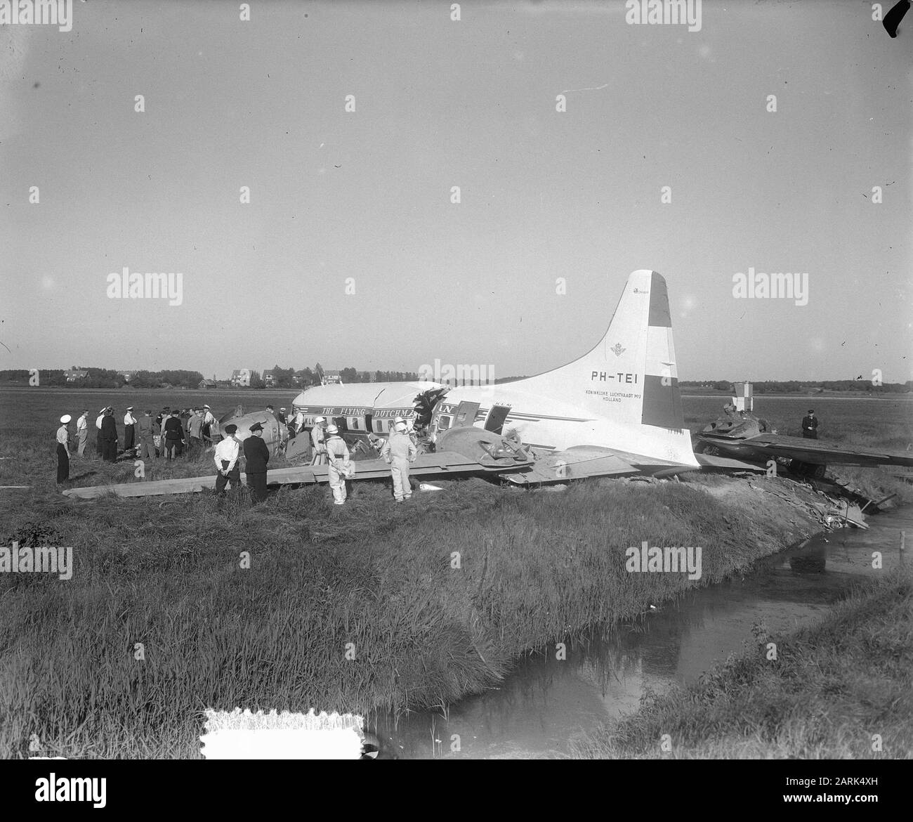 Accident d'avion Schiphol KLM Date: 25 mai 1953 lieu: Amsterdam, Noord-Holland mots clés: Accidents d'avion Nom de l'institution: KLM, Schiphol Banque D'Images