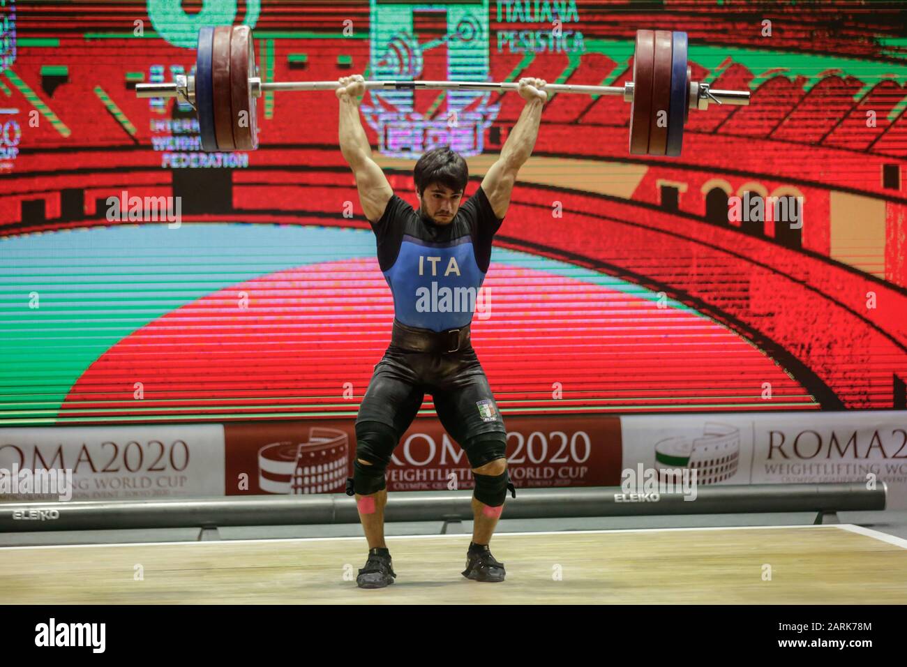 Esposito salvatore (ita) catégorie 73 kg lors de la coupe du monde IWF Weightlifting 2020, Rome, Italie, 28 Jan 2020, Sports Weightlifting Banque D'Images