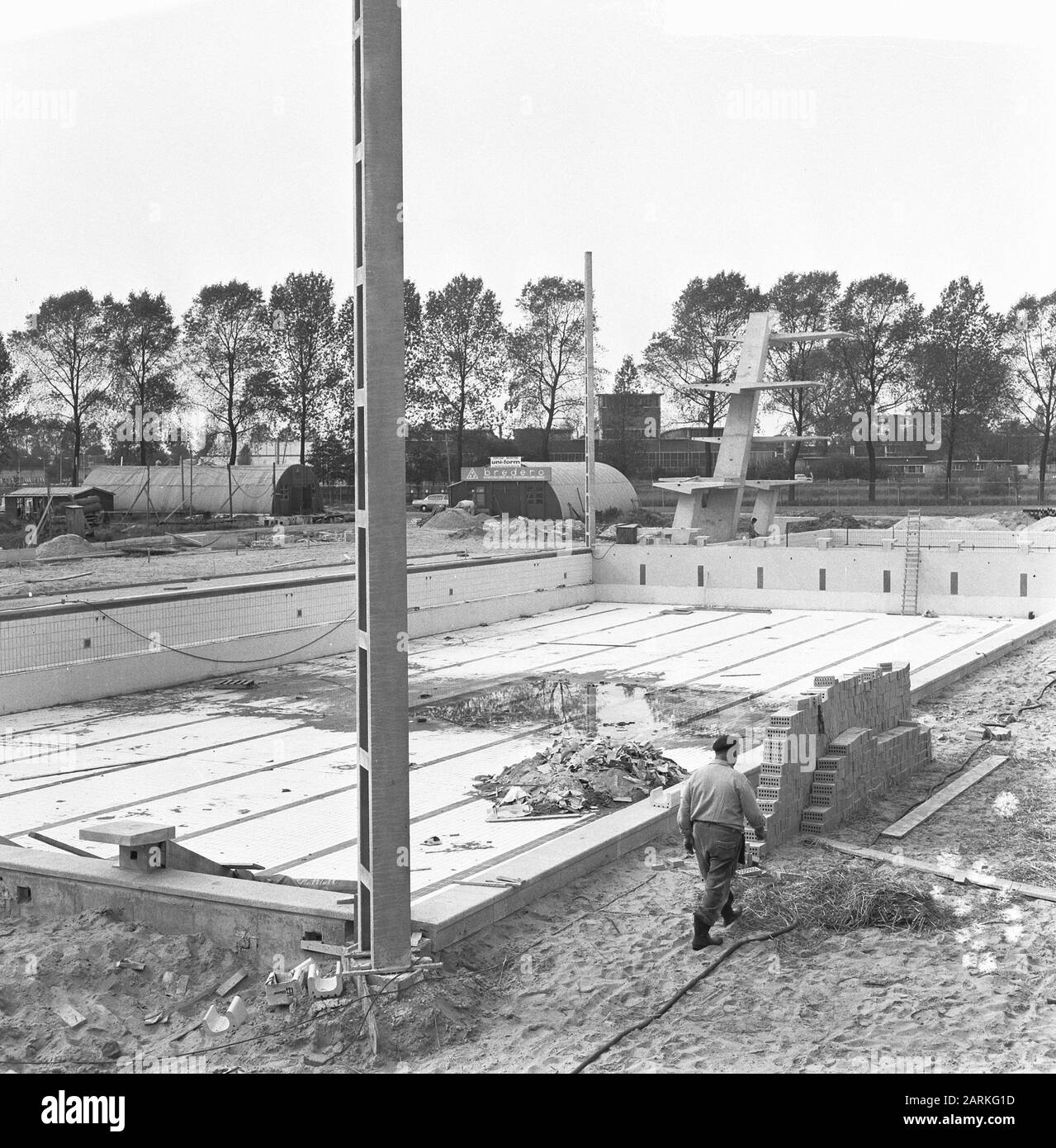 Préparations Championnats D'Europe Natation, Overzi (Travail) Date : 27 Septembre 1965 Mots Clés : Championdes, Préparations, Travail, Natation Banque D'Images