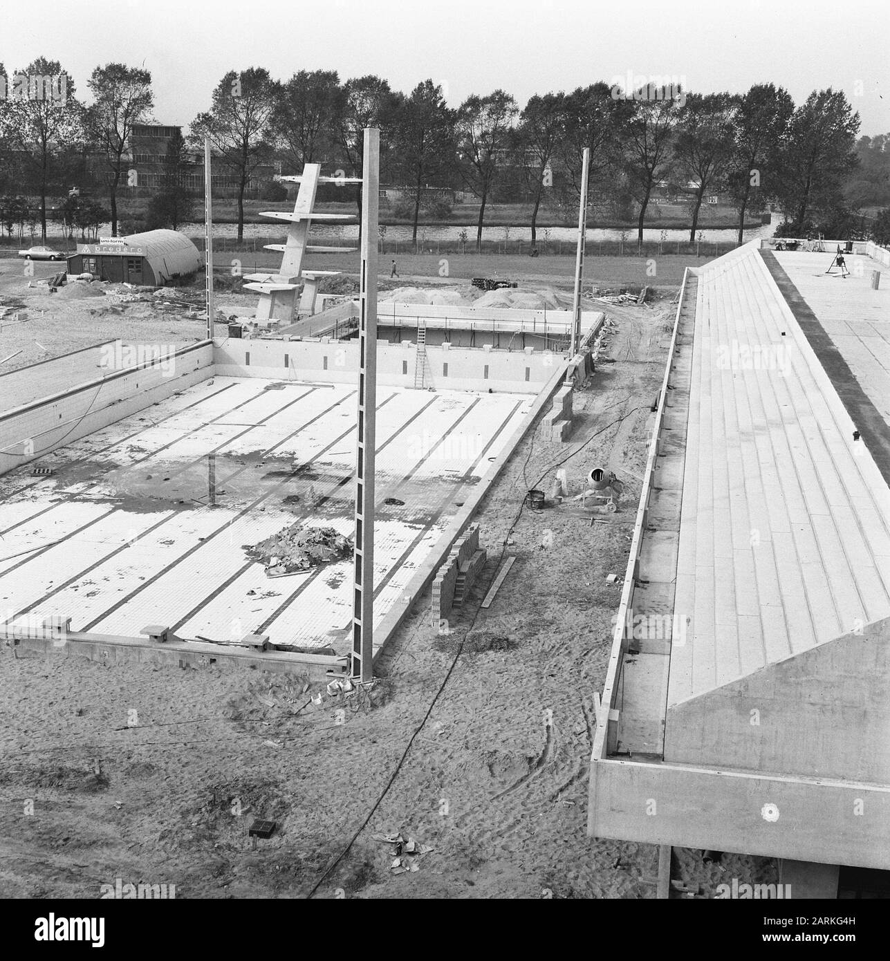 Préparations Championnats D'Europe Natation, Overzi (Travail) Date : 27 Septembre 1965 Mots Clés : Championdes, Préparations, Travail, Natation Banque D'Images