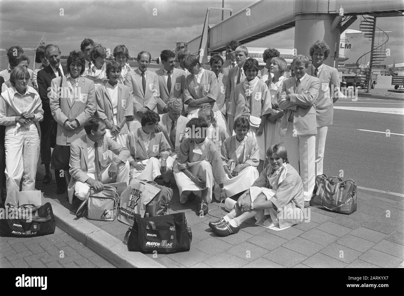 Départ de l'équipe olympique d'aviron à LA Date : 3 juillet 1984 mots clés : départ Banque D'Images