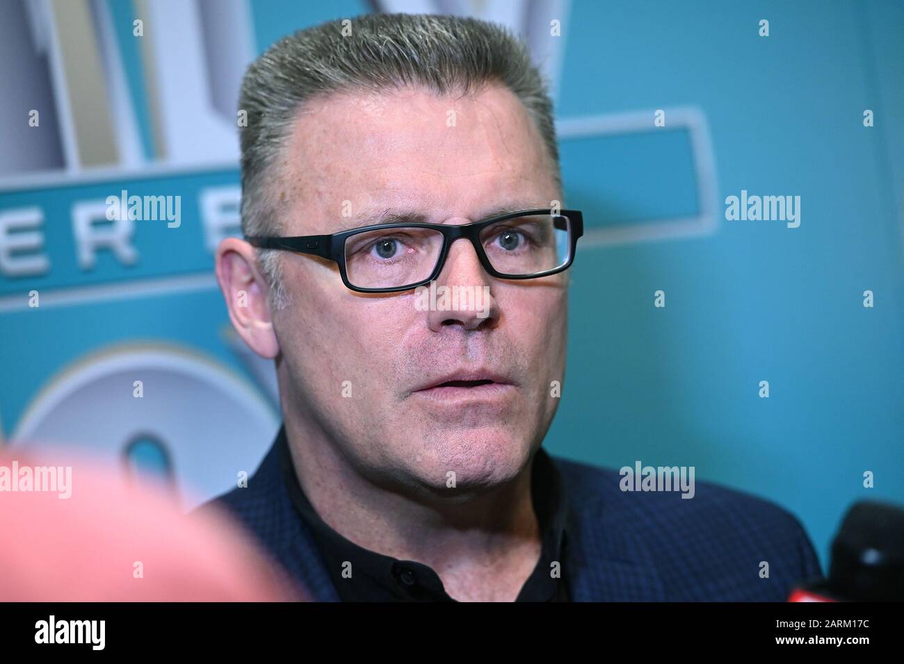 Howie long pendant la journée des médias sportifs Super Bowl LIV FOX, qui a eu lieu au Centre des congrès de Miami à Miami, en Floride, le 28 janvier 2020. (Photo d'Anthony Behar/Sipa USA) Banque D'Images