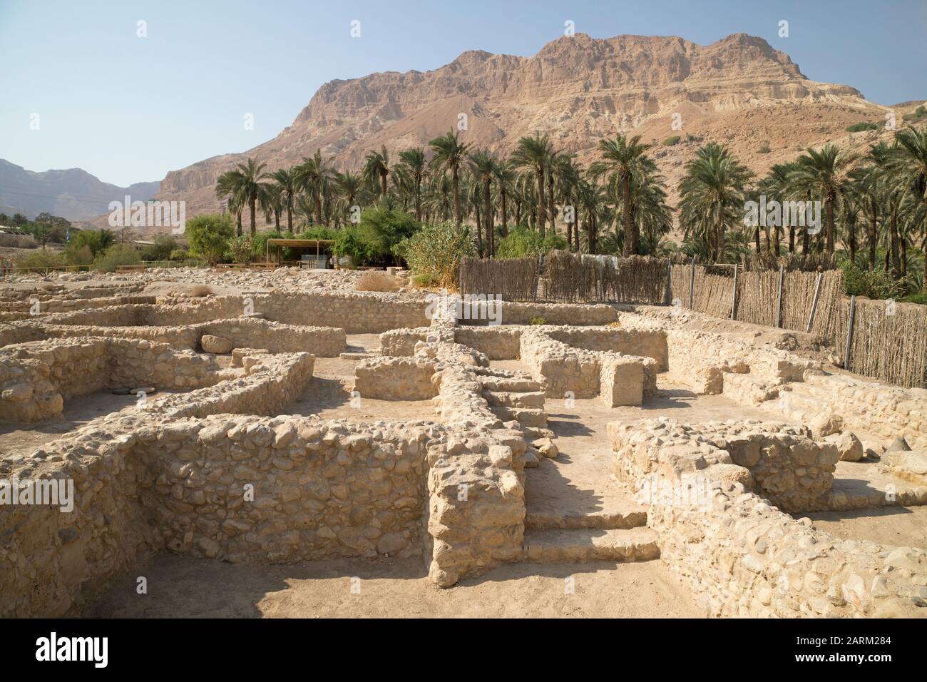 Fouilles archéologiques d'un ancien village juif de la période romano-byzantine dans le parc national des antiquités en Gedi, Israël Banque D'Images