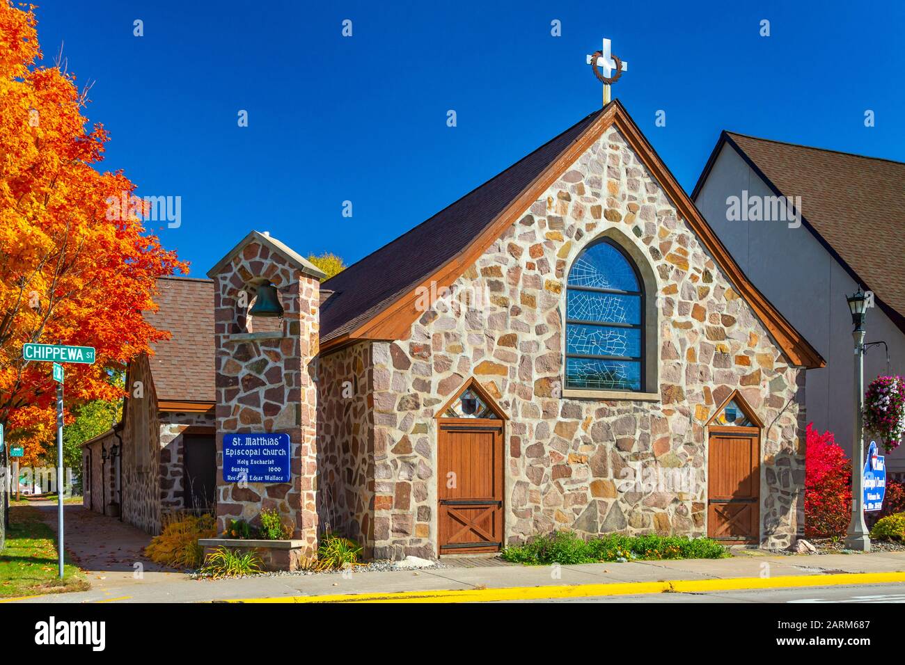 L'Église Épiscopale De Saint Matthias À Minocqua, Wisconsin, États-Unis. Banque D'Images