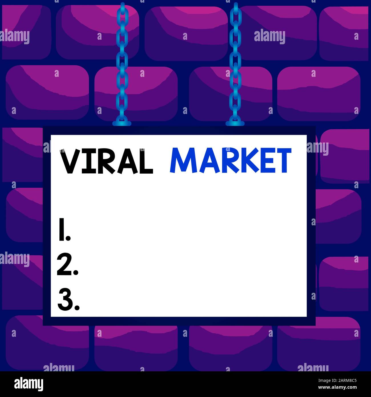 Texte de l'écriture manuscrite marché virale. La photo conceptuelle de l'information sur un produit s'étend entre l'affichage de l'espace vide du châssis rectangle Tableau blanc attache Banque D'Images