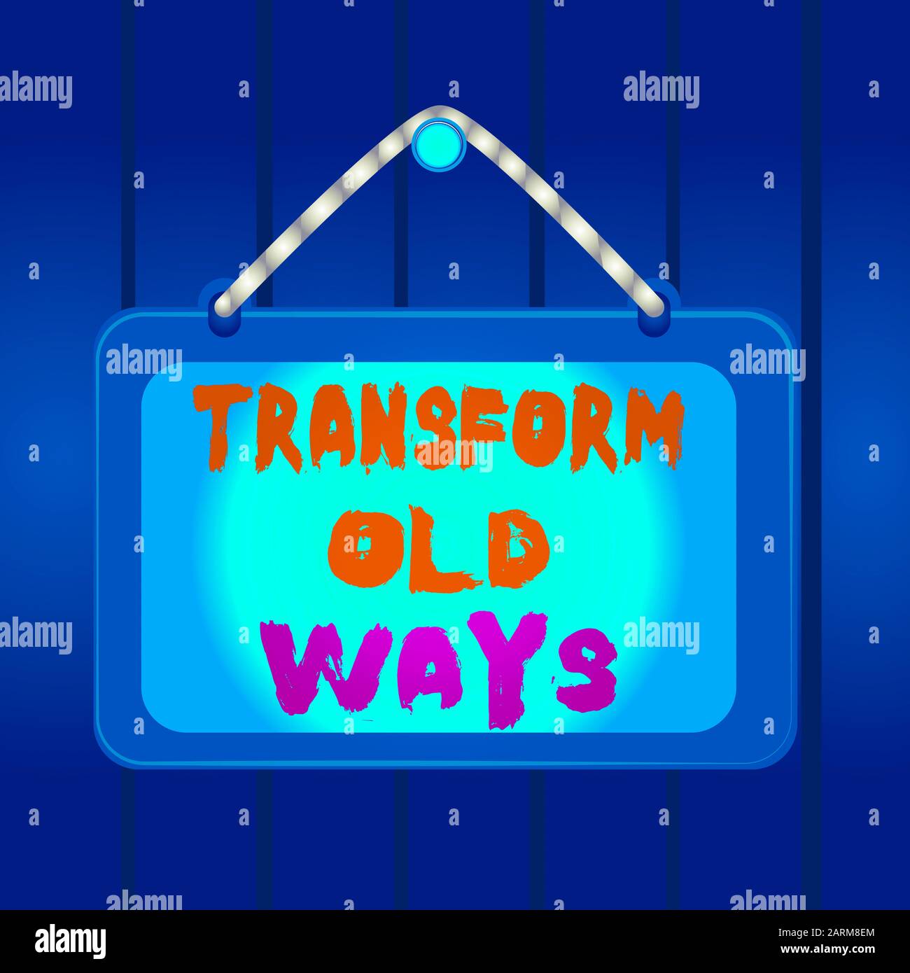 Écrit remarque montrant de transformer les vieilles manières. Concept d'affaires pour le remplacer par de nouvelles méthodes alternatives nouvelle solution d'ongle de couleur châssis fixe du bac Banque D'Images