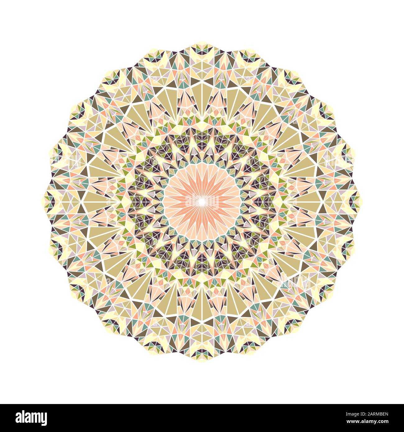 Coloré abstrait triangle géométrique tuile ornement mandala - ornement circulaire polygonal rond vectoriel art Illustration de Vecteur
