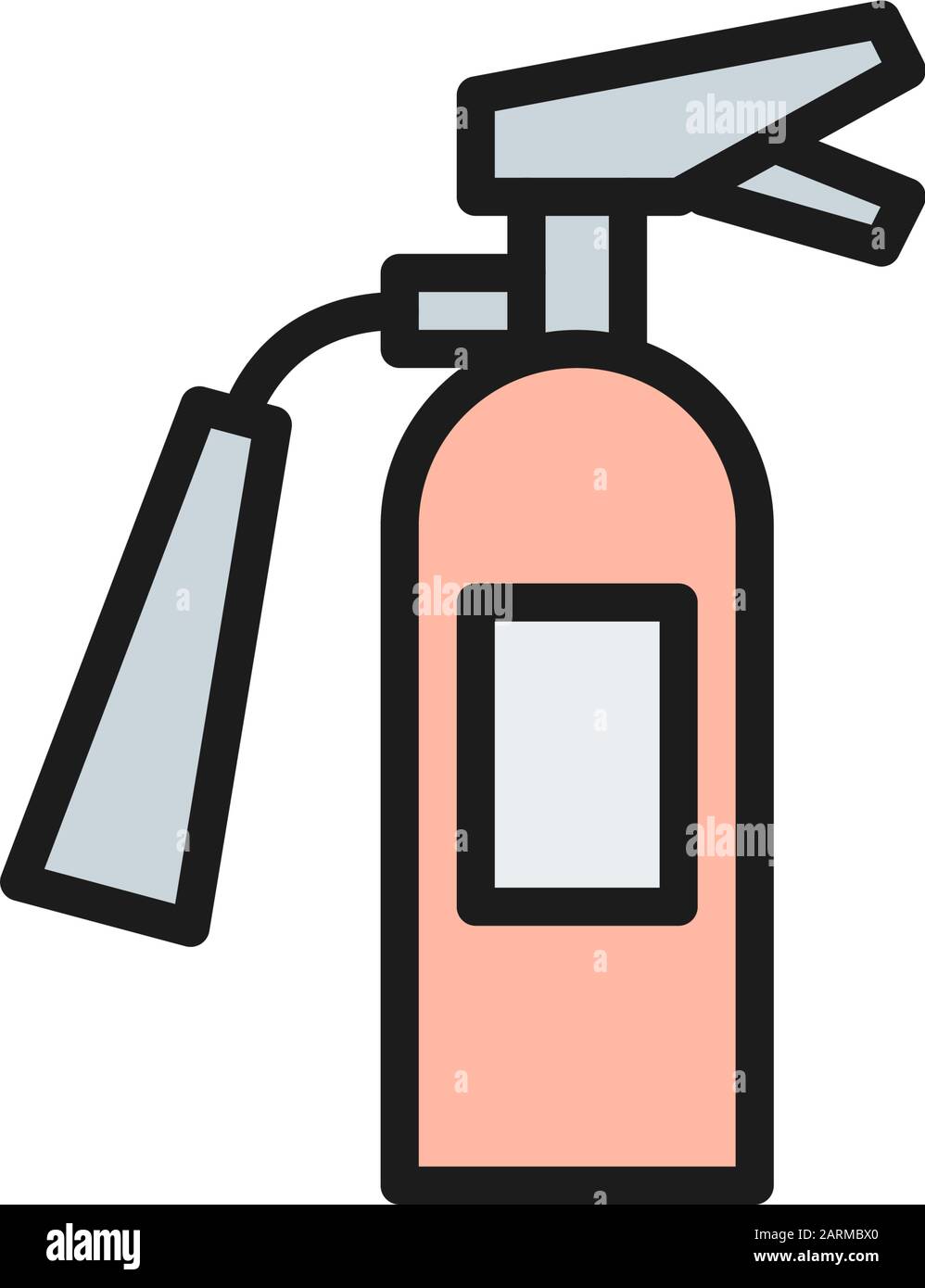 Extincteur, icône de ligne de couleur plate de l'équipement de pompier. Illustration de Vecteur