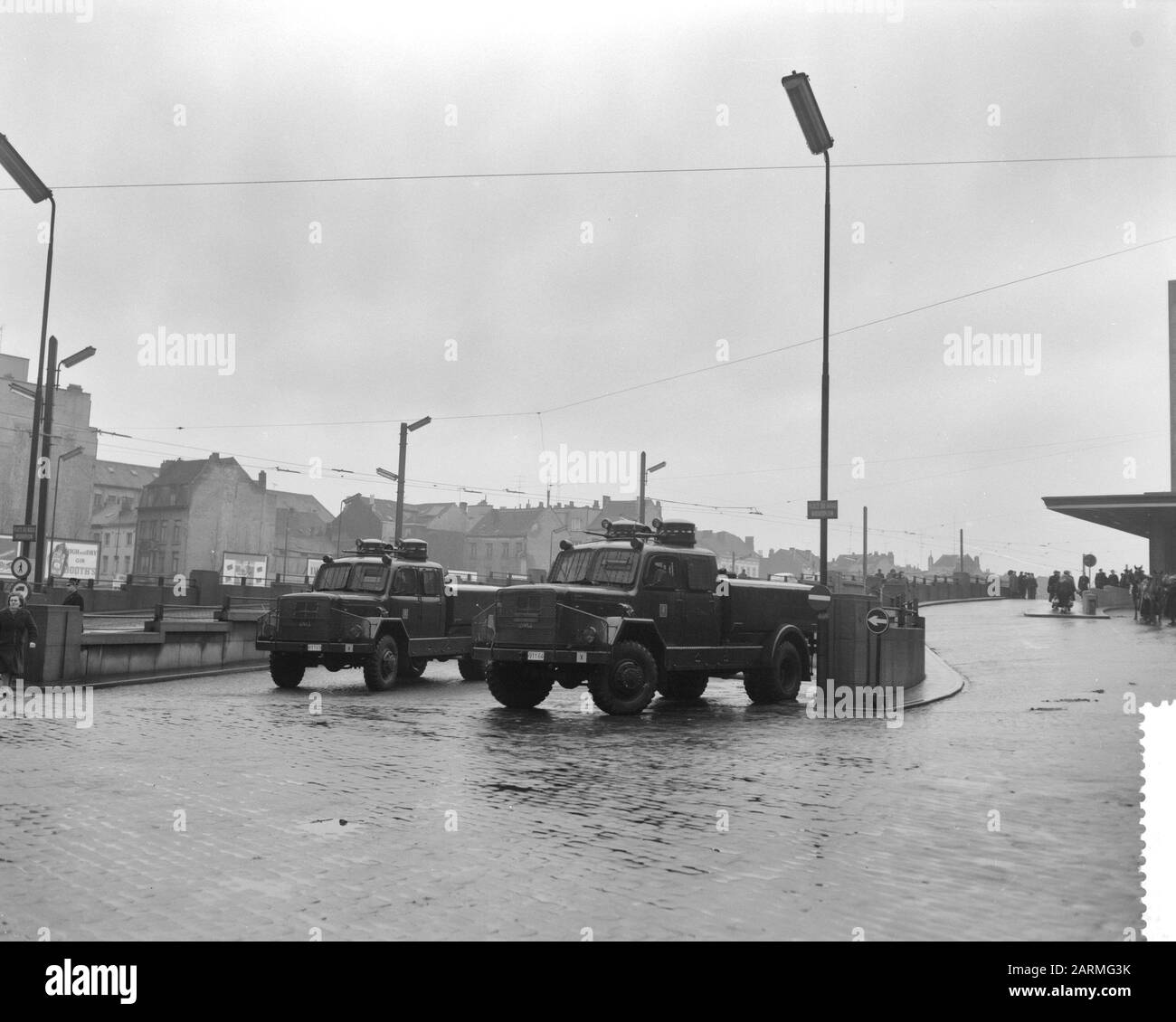 Grève en Belgique, visite silencieuse à Bruxelles en raison d'un décès Date: 31 décembre 1960 lieu: Belgique, Bruxelles mots clés: Grèves Banque D'Images
