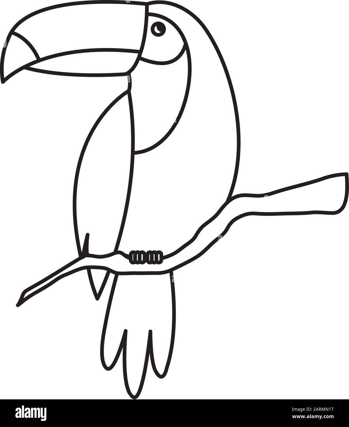 Toucan exotique animaux icône isolé Illustration de Vecteur