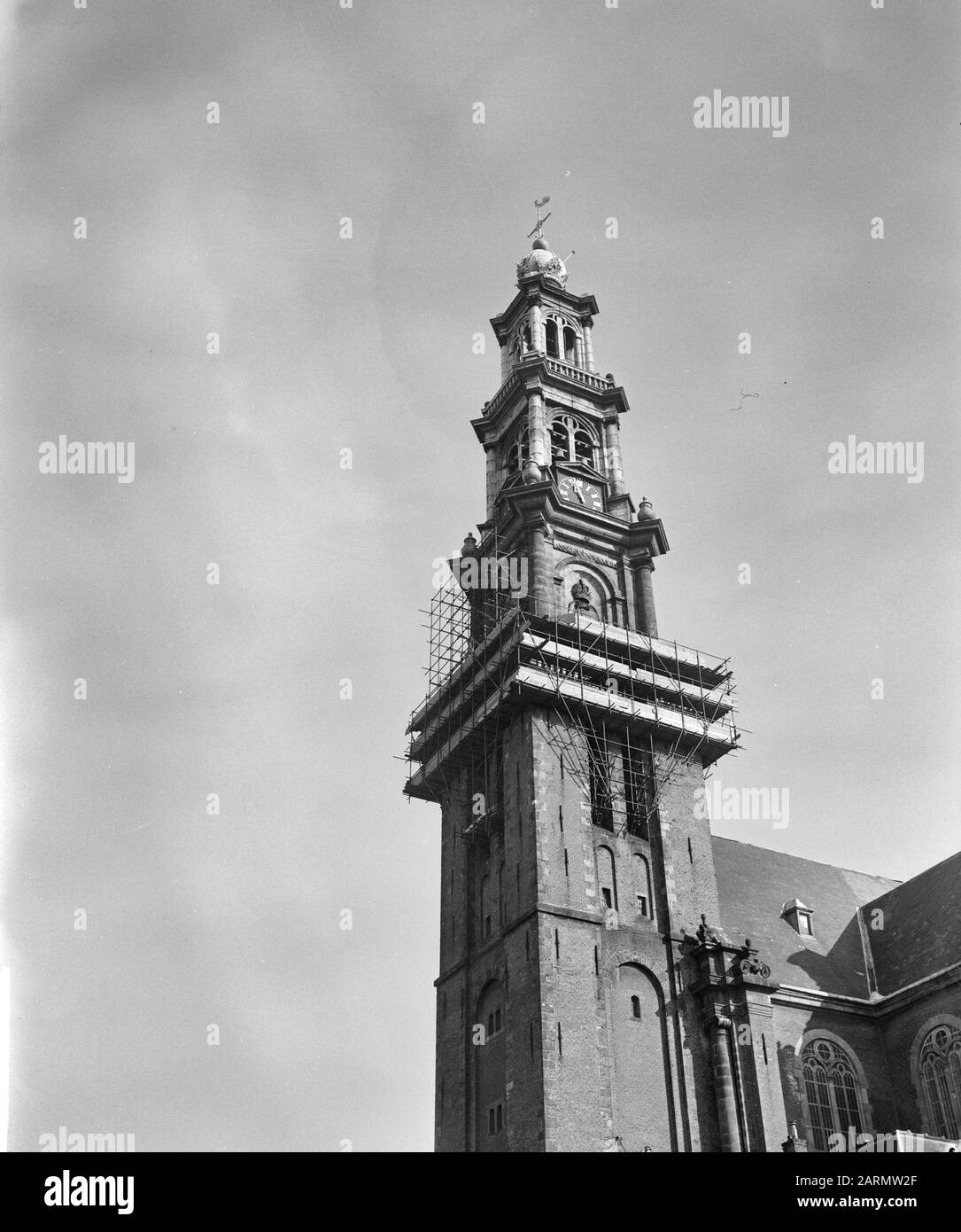 Restauration Westertoren. Affectation Trouw Date: 7 mars 1962 mots clés: Restaurations, tours Nom de l'institution: Trouw, Westertoren Banque D'Images