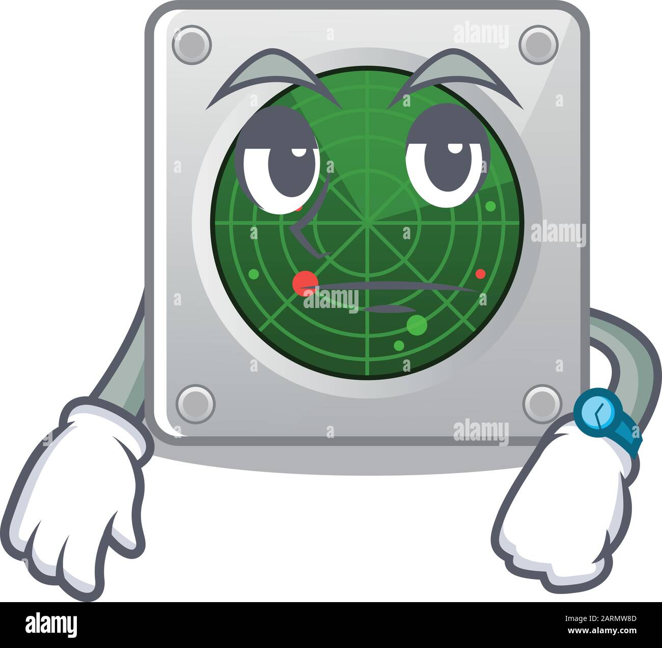 dessin de personnage de dessin animé du radar sur un geste d'attente Illustration de Vecteur