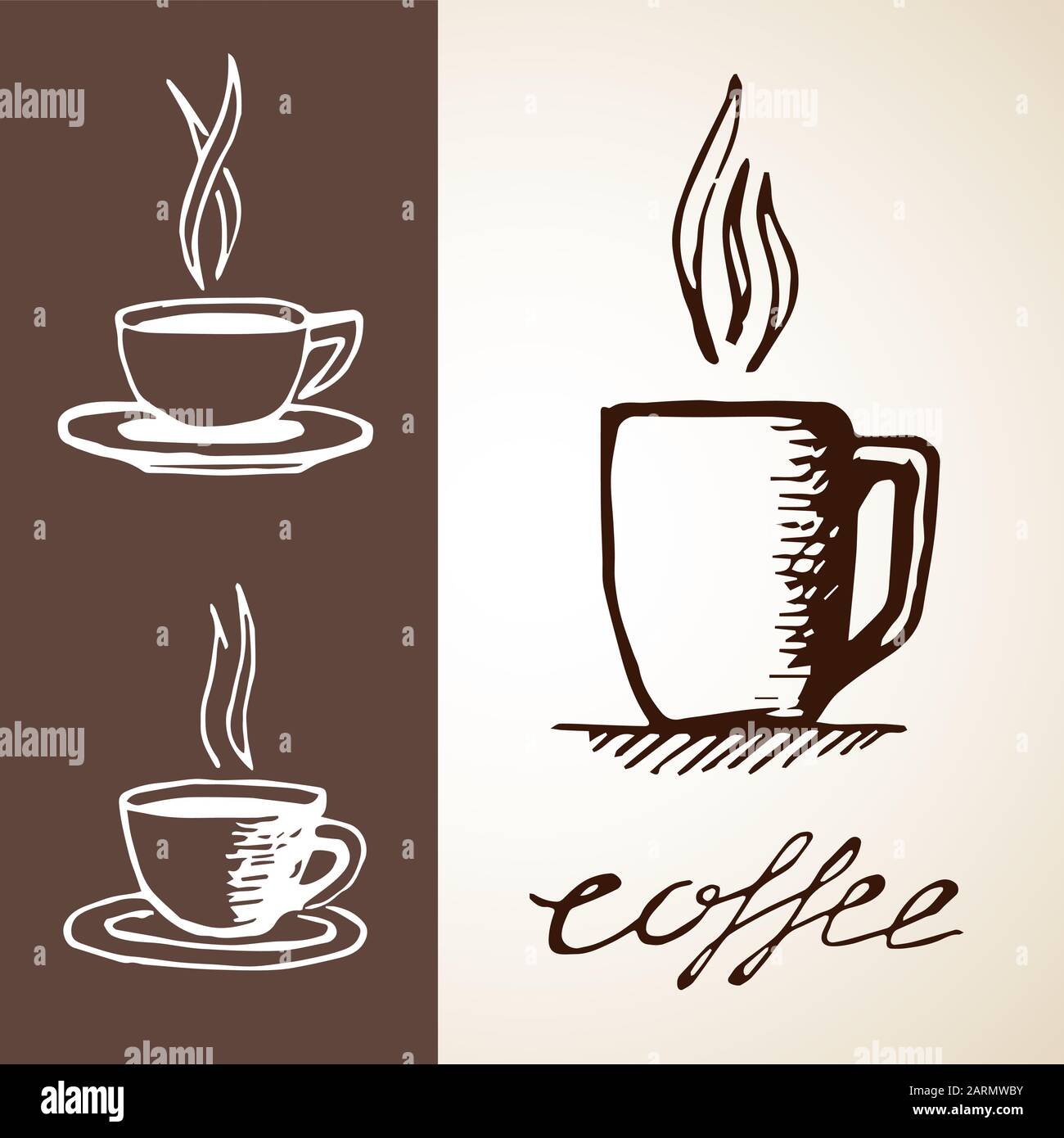 Jeu d'esquisses de café. Collection de photos dessinées à la main avec tasses, mug et lettrage. Peut être utilisé pour la conception de menus, les bannières, le Web, etc. Les modèles Vector eps8 illust Illustration de Vecteur Jeu d'esquisses de café. Collection de photos dessinées à la main avec tasses, mug et lettrage. Peut être utilisé pour la conception de menus, les bannières, le Web, etc. Les modèles Vector eps8 illust Illustration de Vecteur