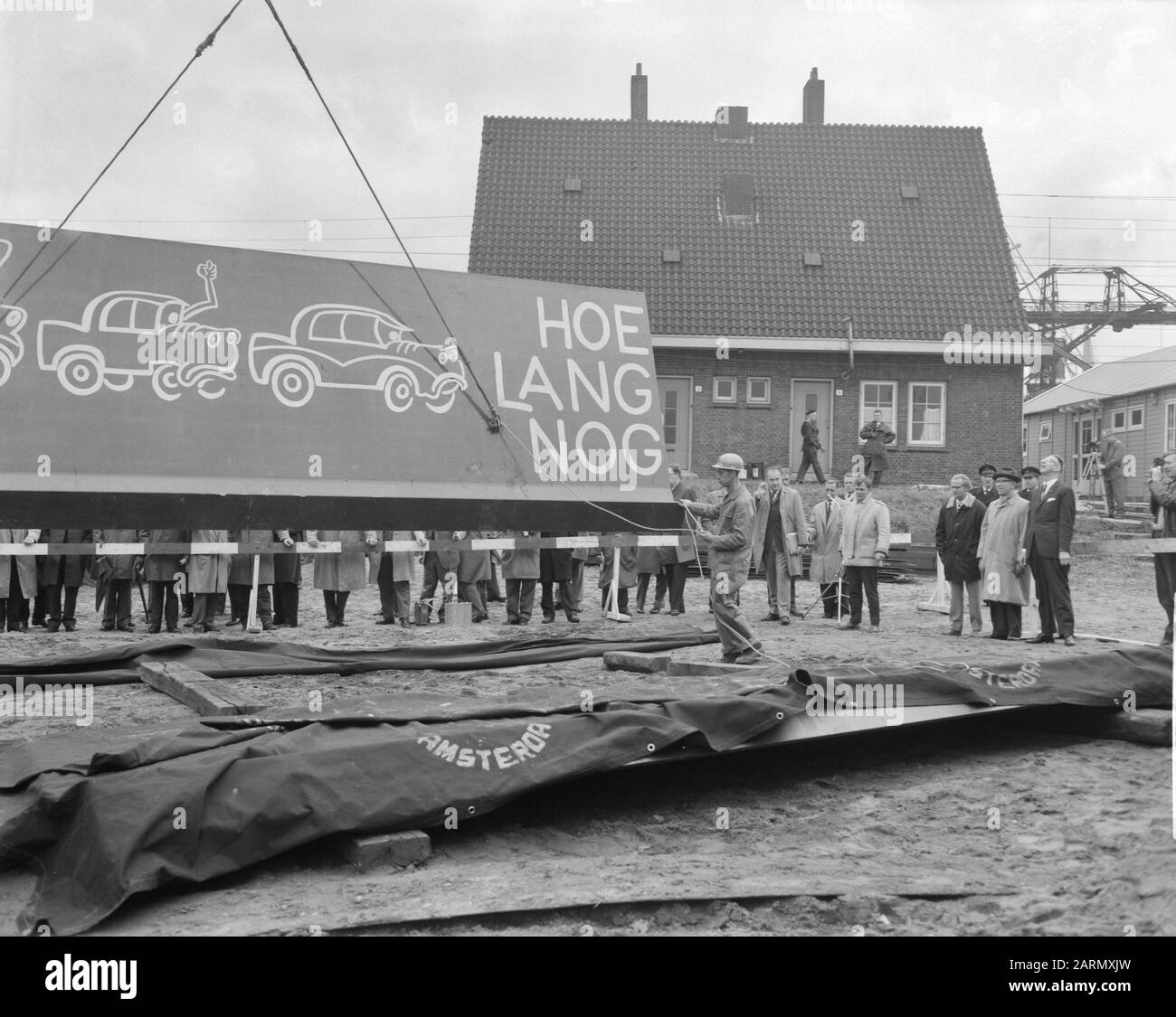 IJ-tunnelbouw, à la fine pointe du caisson Date : 4 juillet 1962 mots clés : tunnelbouw Banque D'Images
