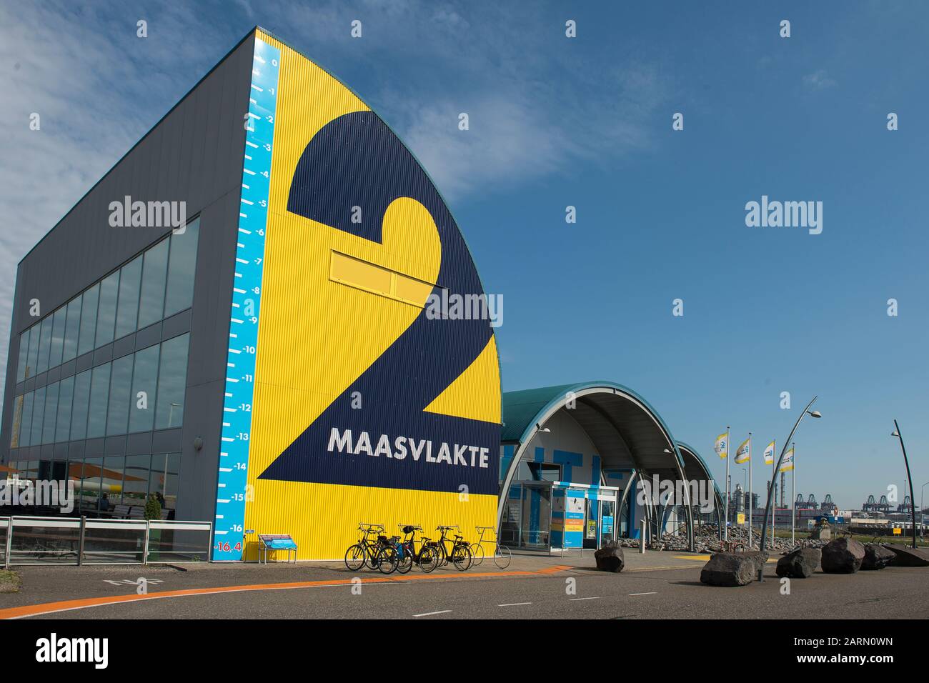 Pays-Bas, Rotterdam - 30 juillet 2019; Futureland le centre d'accueil de Maasvlakte 2, d'où des excursions ont lieu au port de Rotterdam et Banque D'Images