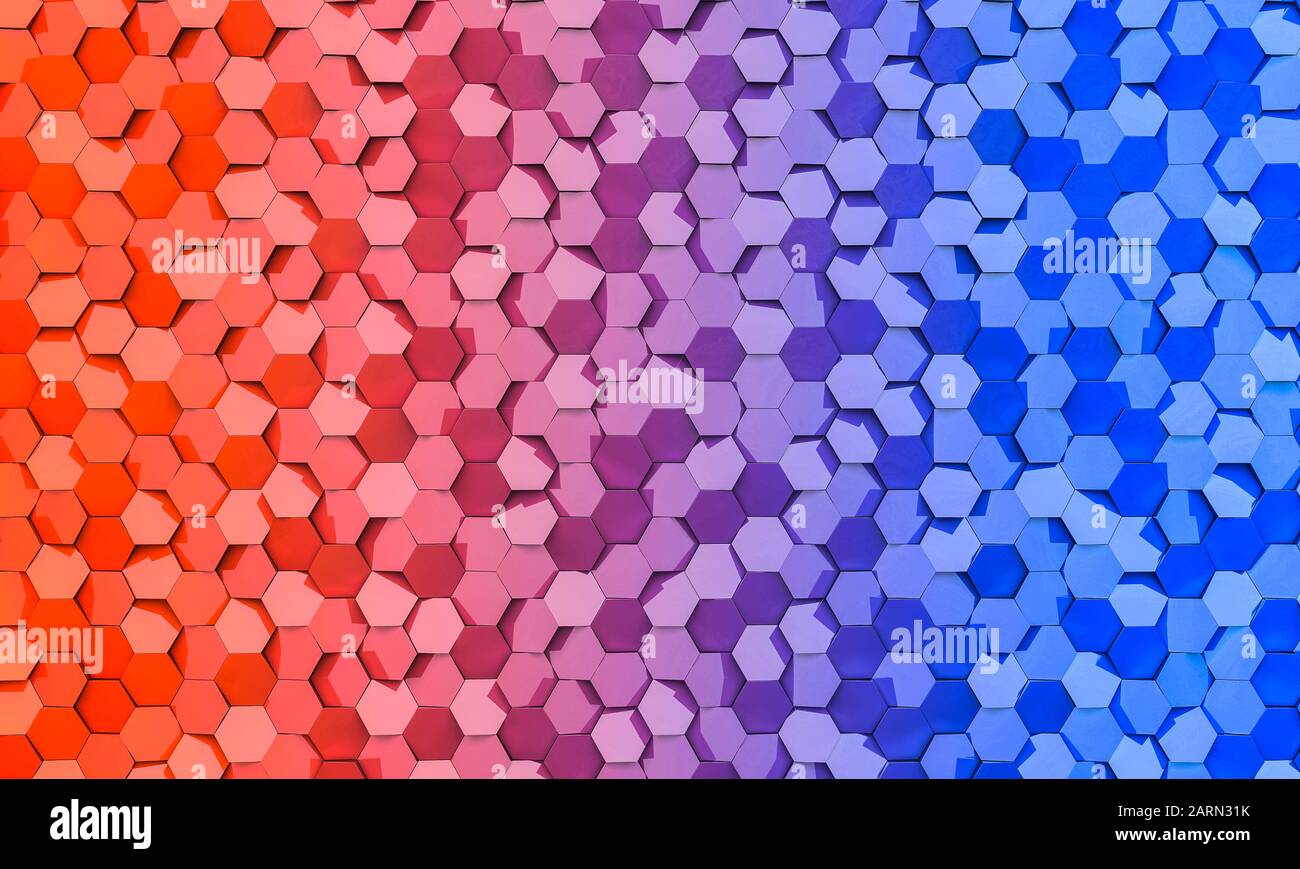 arrière-plan géométrique avec corail hexagonal et chiffres de couleur bleue. rendu d'image 3d. Banque D'Images