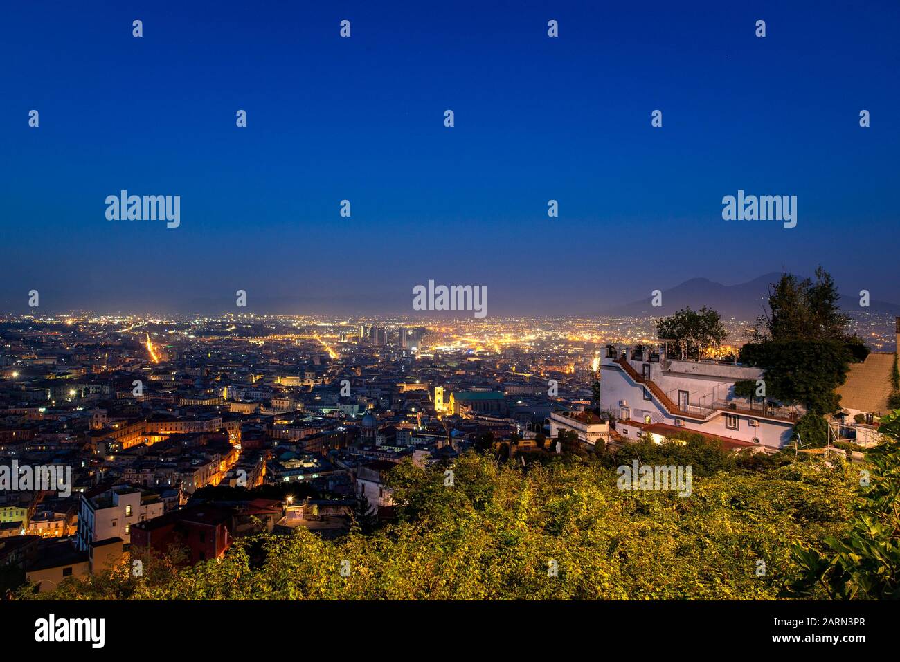 Vue de Naples de Château Sant'Elmo Banque D'Images