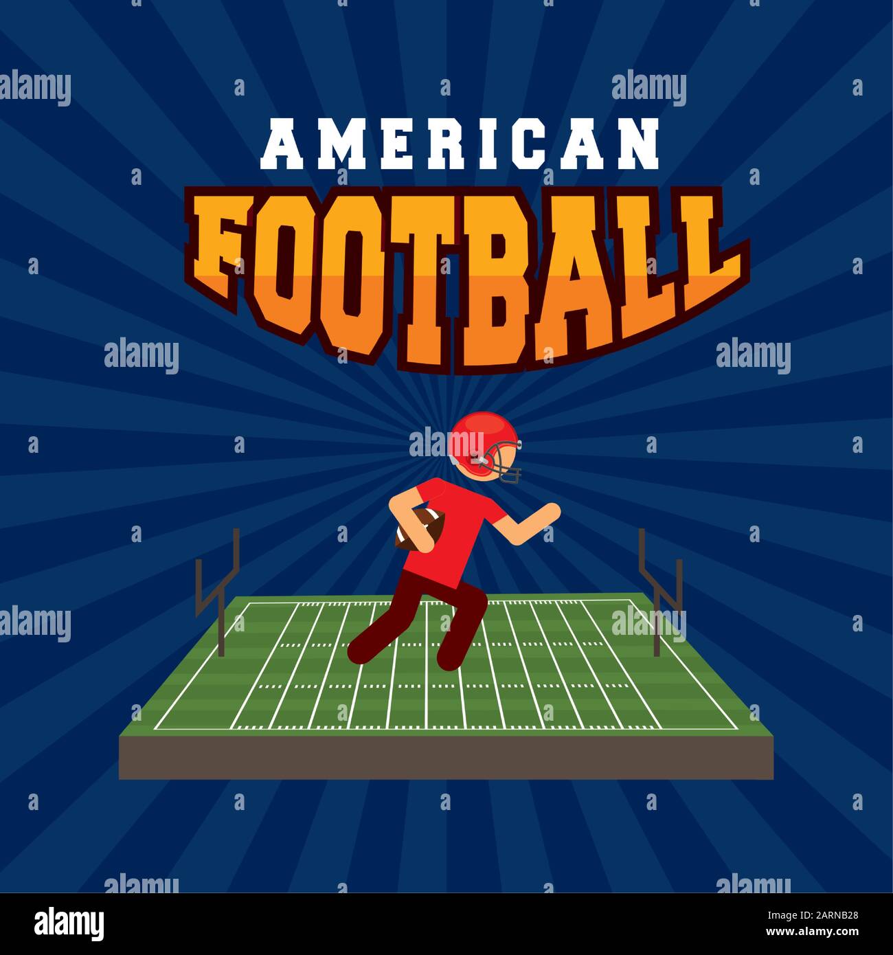 affiche de sport de football américain avec joueur dans le camp Illustration de Vecteur