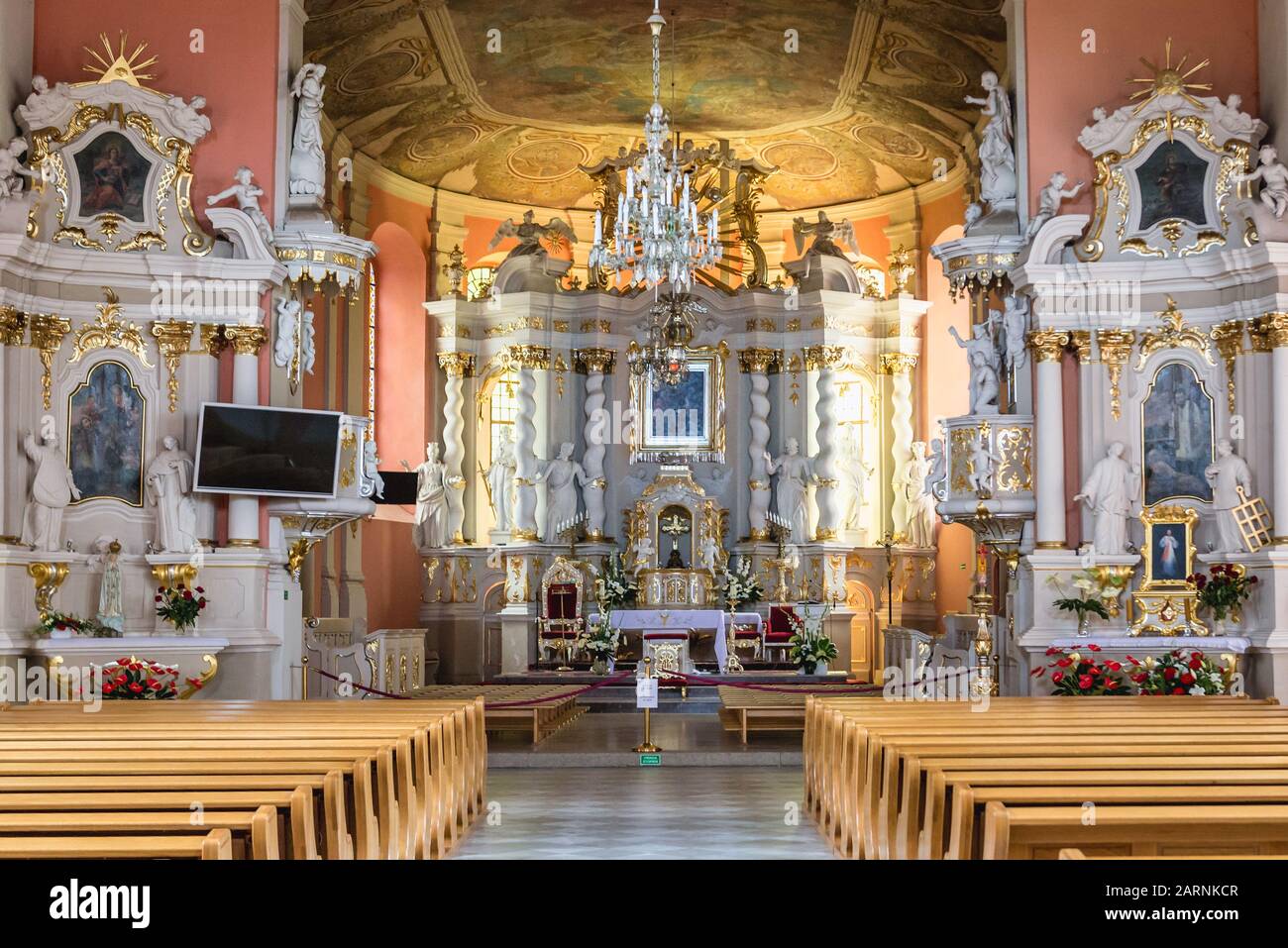 Église de mère de Dieu, Reine Des Familles à Lubasz dans le comté de Czarnkow Trzcianka, Grande Pologne Voivodeship de Pologne Banque D'Images