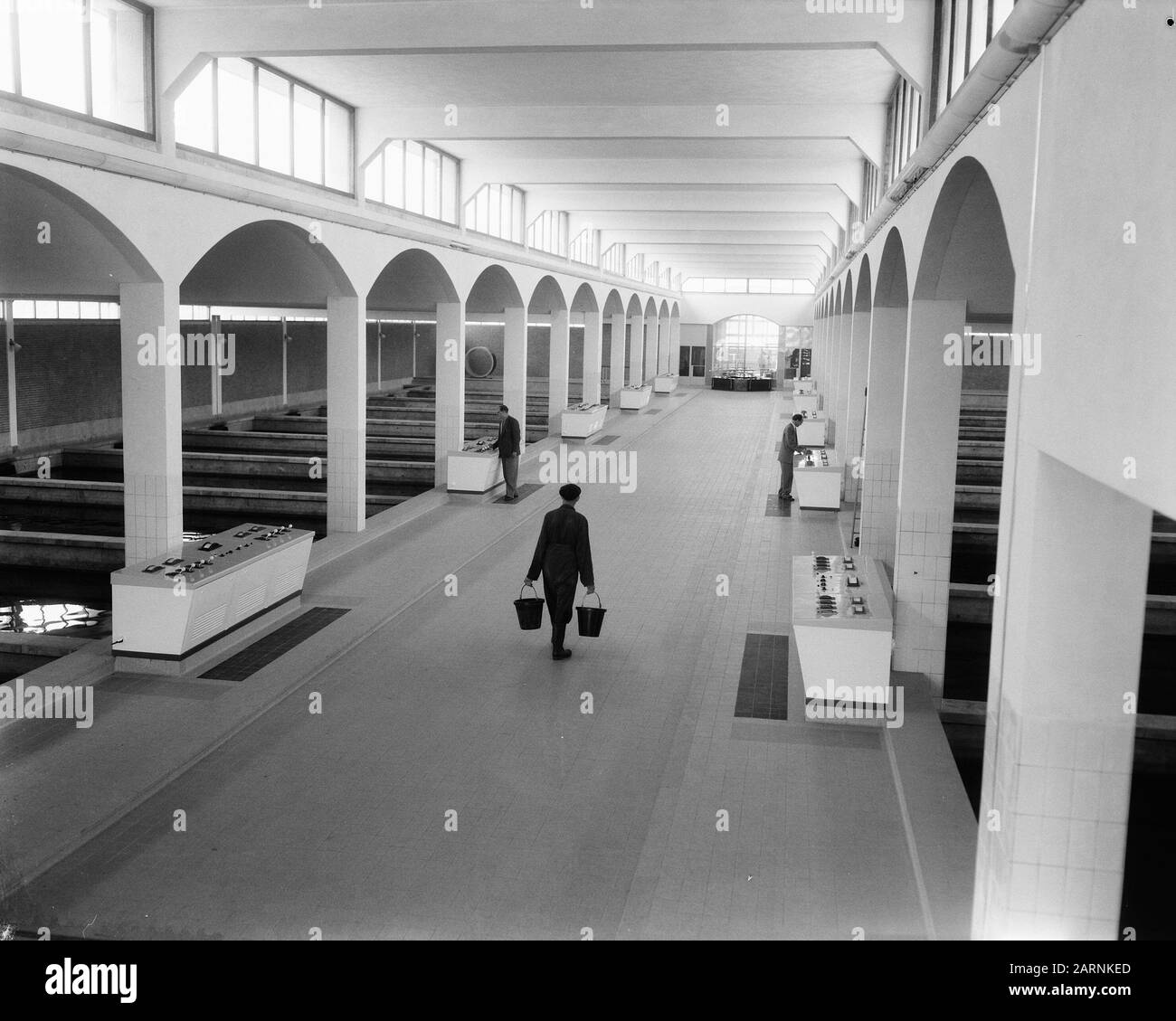 Filtre construit/pompe du NV Watertransportmaatschappij Rhin-Kennemerland à Jutphaas Date : 6 septembre 1957 lieu : Jutphaas Banque D'Images