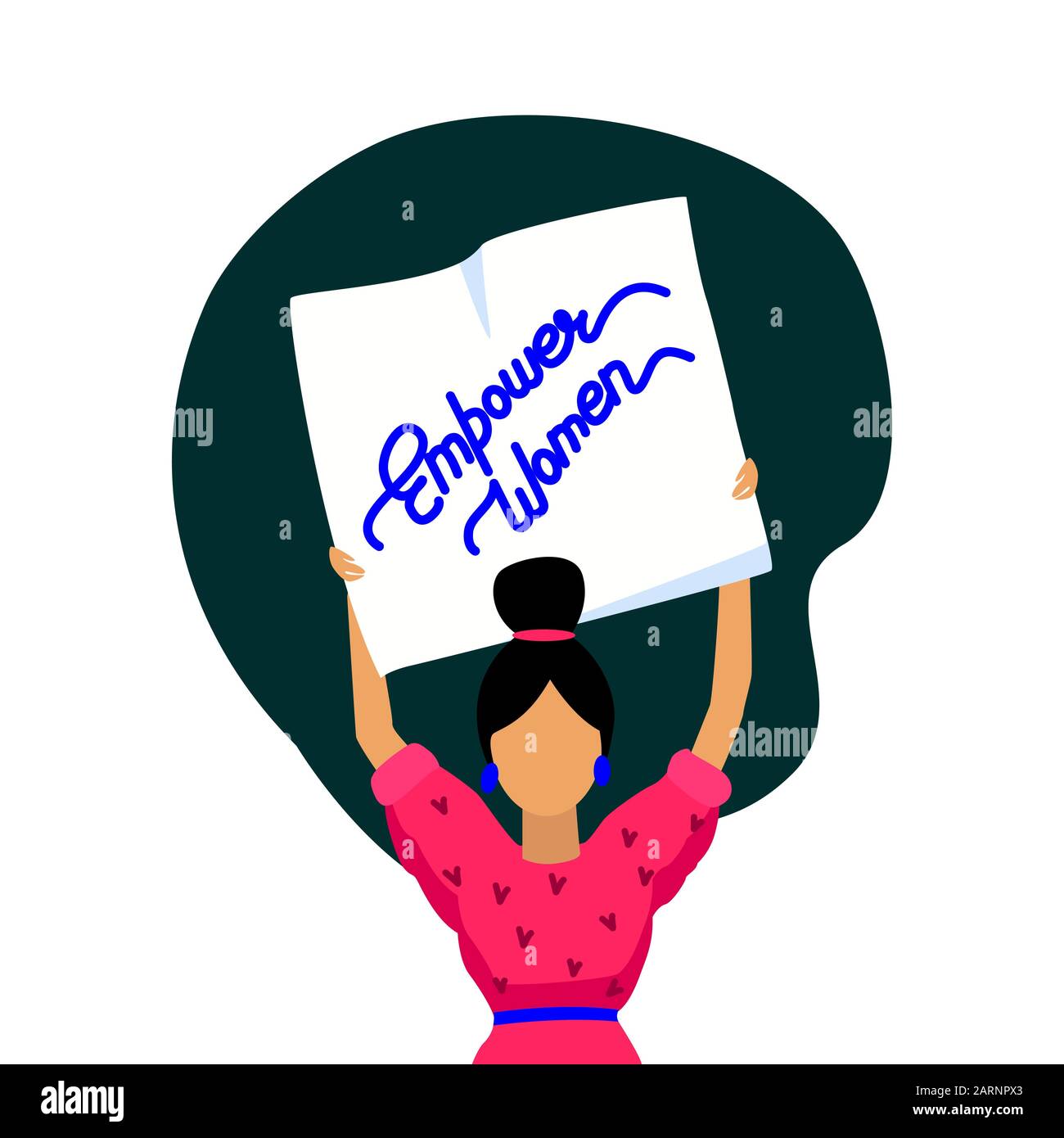 Joyeuses Célébrations De La Journée Internationale De La Femme.Concept Féminisme.Motivation Femme Autonomisation Illustration de Vecteur