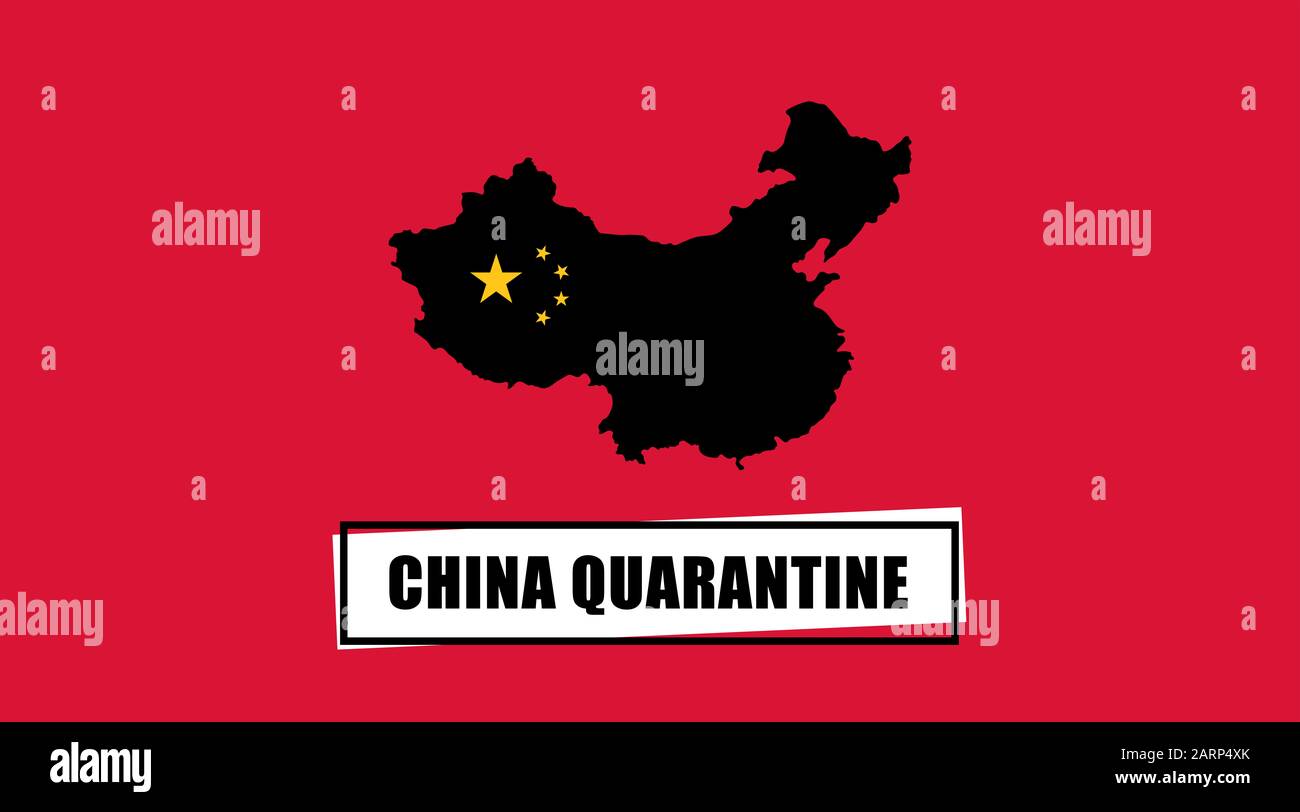 Mots Chine quarantaine avec le pays de la république Populaire Banque D'Images