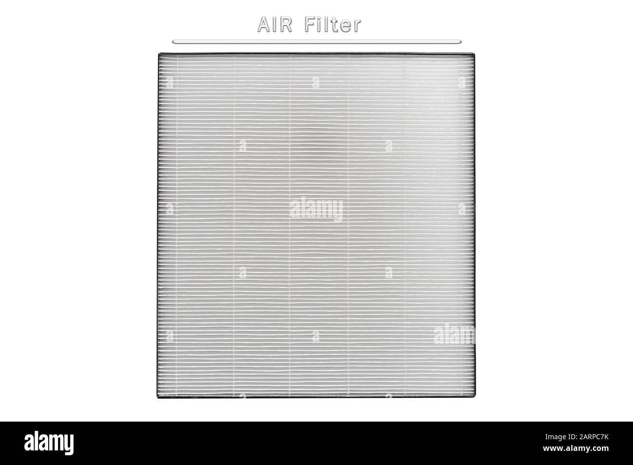 Filtre à air, filtre de purificateur d'air neuf pour isolation de remplacement sur fond blanc Banque D'Images
