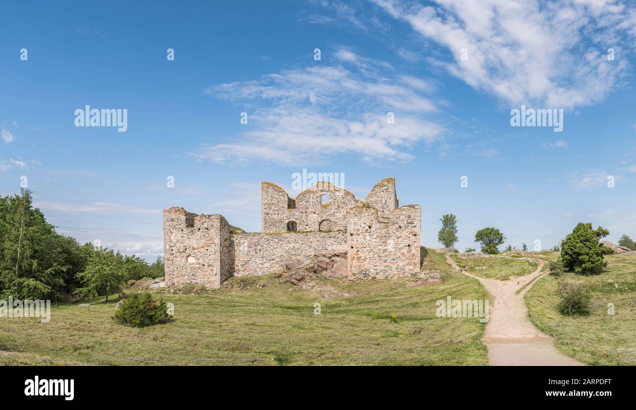 Ruines du château de Brahehus, près de Granna, Smaland, Suède, Scandinavie Banque D'Images