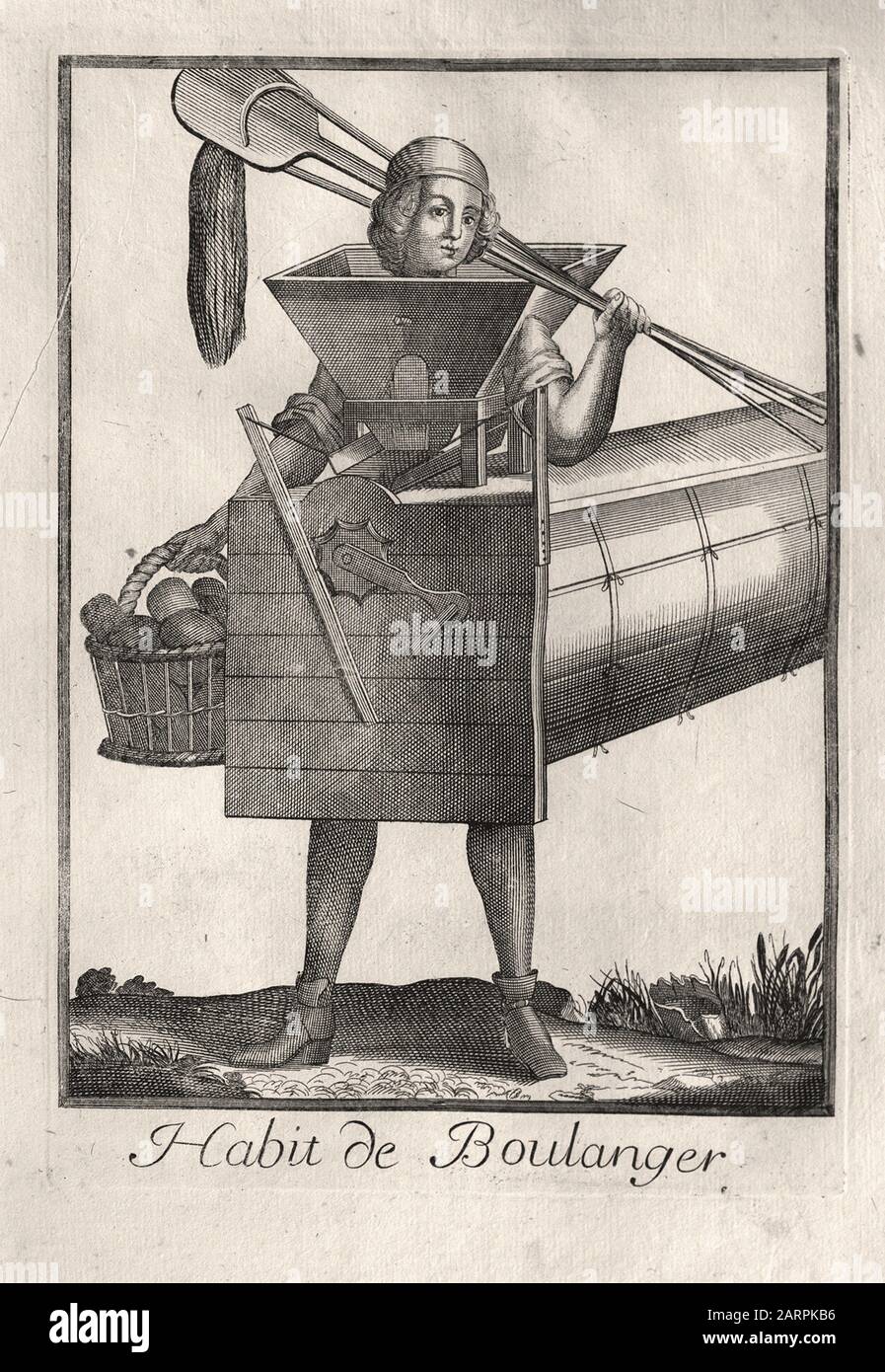 Robe du Baker - gravure française fin XVIIe siècle Banque D'Images
