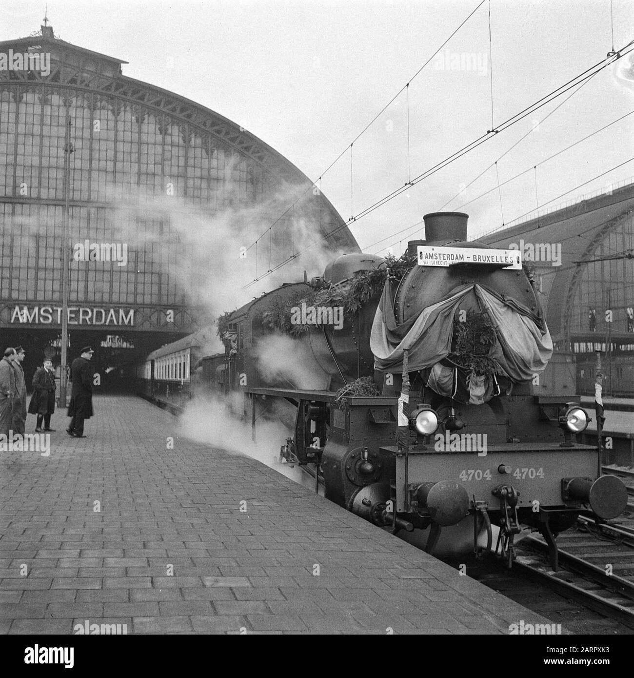 Premier train Pullman à Bruxelles Date: 5 décembre 1945 lieu: Bruxelles mots clés: Trains Banque D'Images