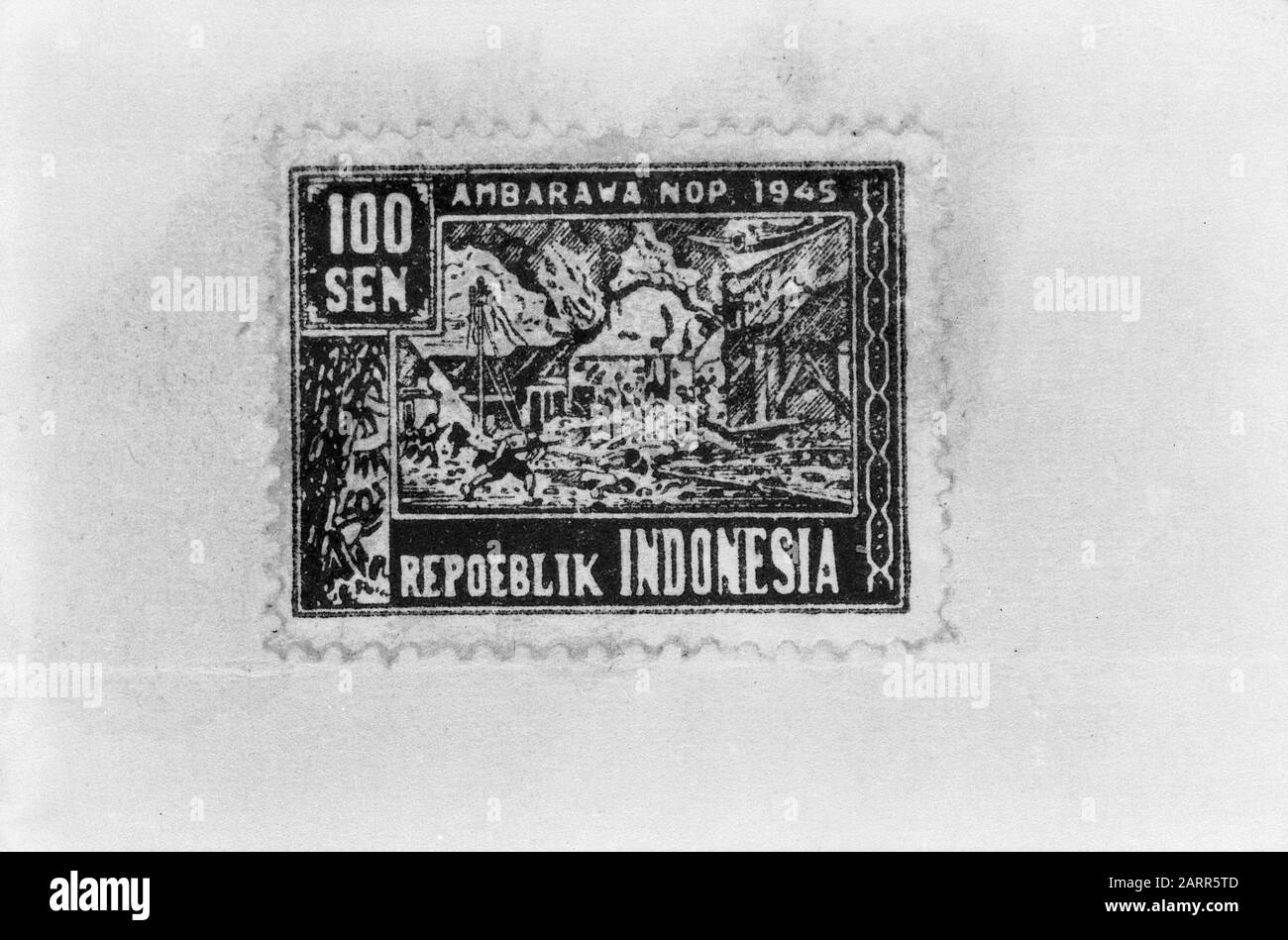 Reproduction d'un cachet de la Repoeblik Indonésie Date : juillet 1947 lieu : Indonésie, Antilles néerlandaises de l'est Banque D'Images