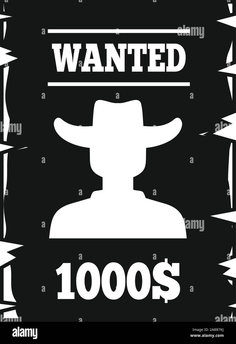 Icône papier Western Wanted. Illustration simple de l'icône de vecteur de papier de l'Ouest recherché pour la conception de Web isolée sur fond blanc Illustration de Vecteur