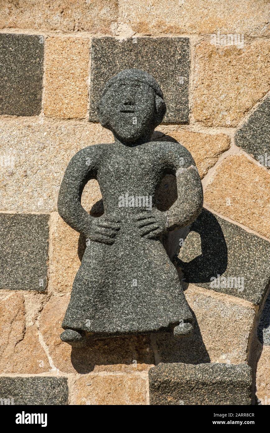 Sculpture à Eglise de la Trinité (Eglise Trinité), XIe siècle, style roman-Pisan, à Aregno, région de Balagne, Haute-Corse, Corse, France Banque D'Images