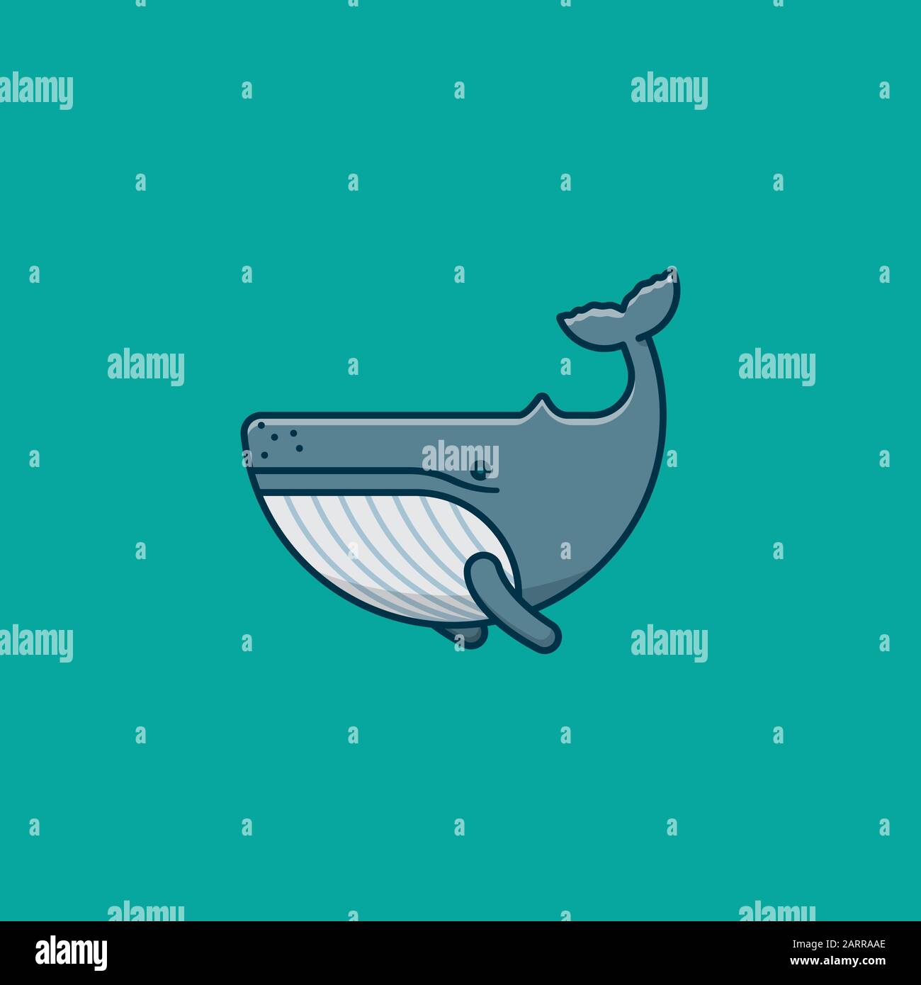Illustration vectorielle des baleines à bosse. La vie marine et le symbole de couleur des espèces enedangées. Illustration de Vecteur
