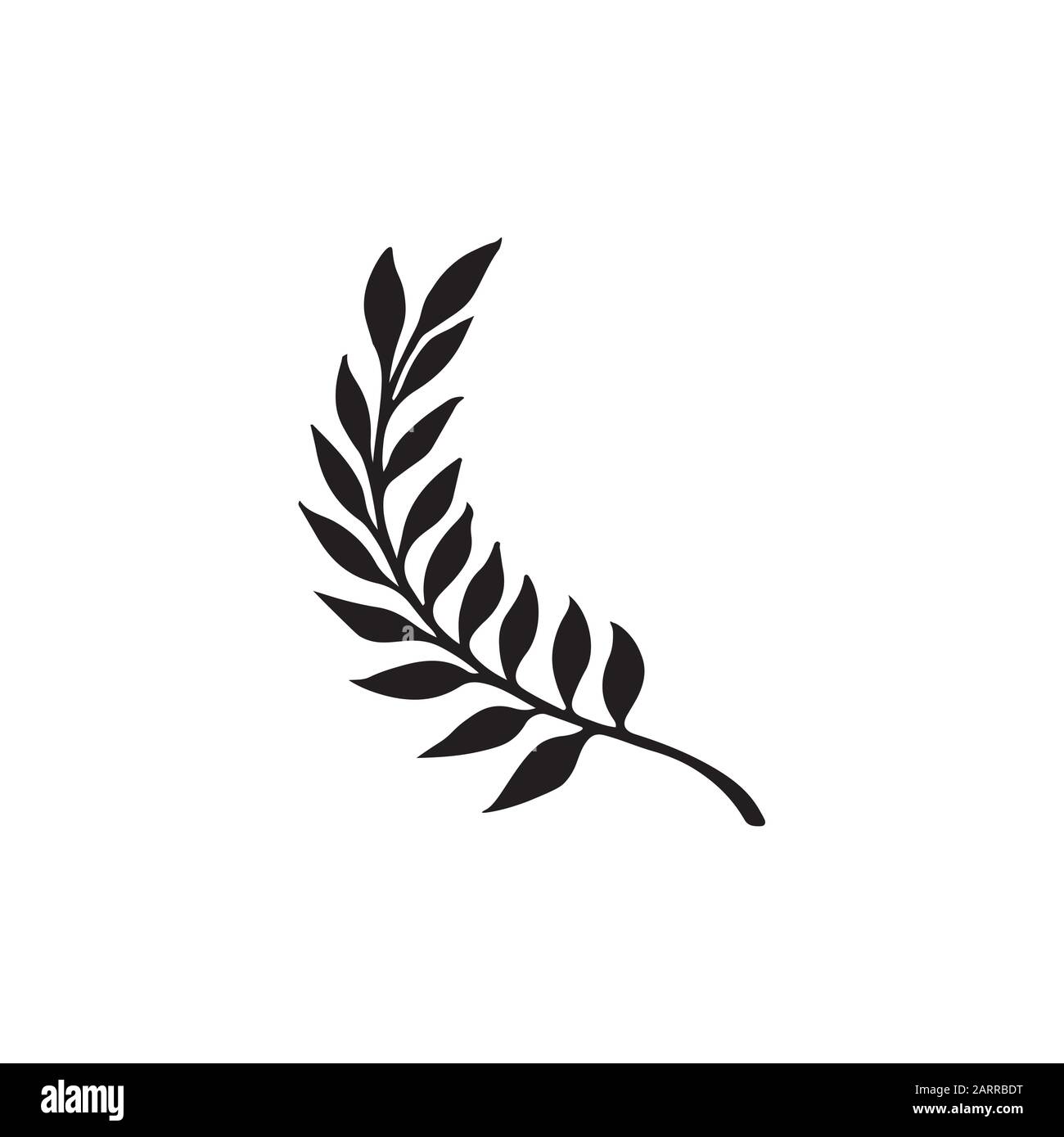 Tatouage pour une fille - une brindille élégante avec des feuilles. Style minimaliste Illustration de Vecteur