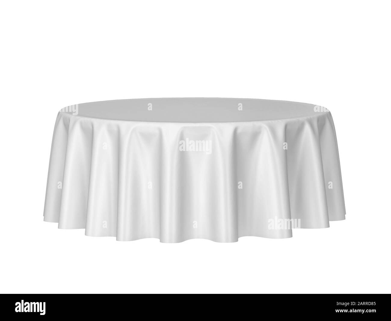 Nappe ronde vierge. illustration tridimensionnelle isolée sur fond blanc Banque D'Images