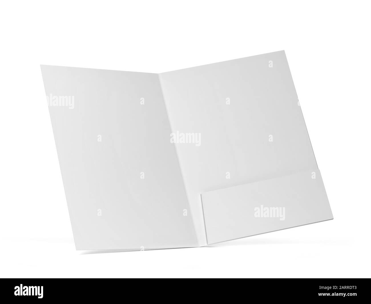 Maquette de dossier de papier vierge. illustration tridimensionnelle isolée sur fond blanc Banque D'Images