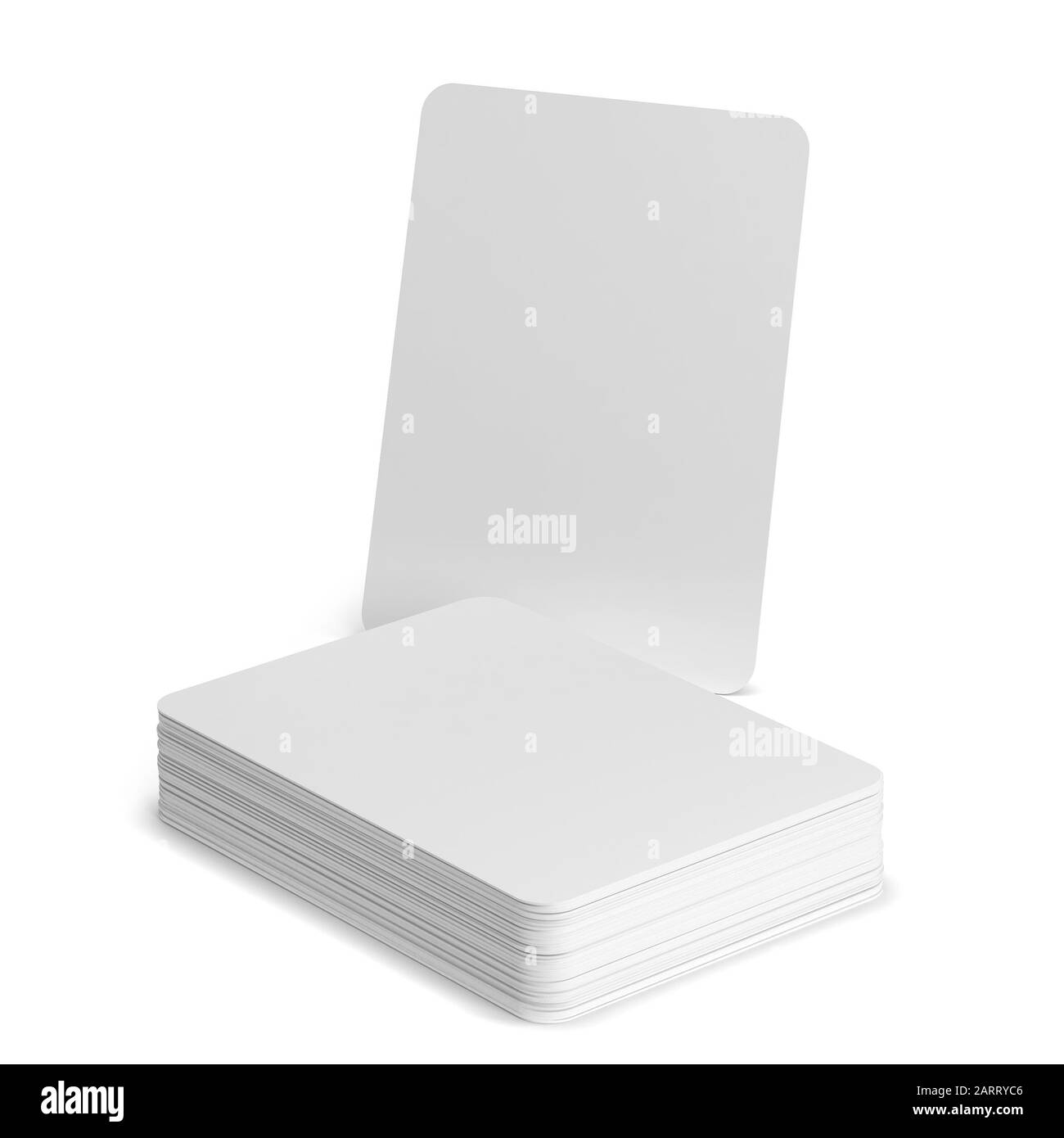 Les cartes à jouer se moquent. illustration tridimensionnelle isolée sur fond blanc Banque D'Images