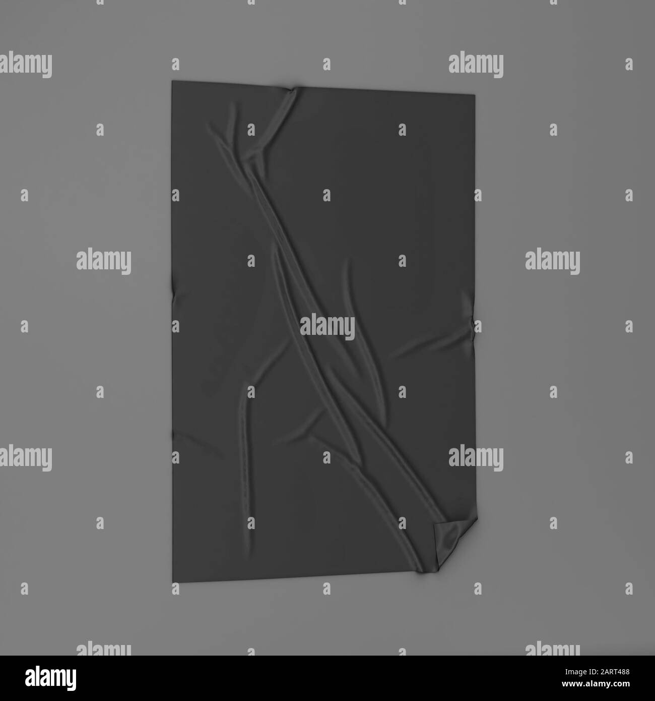 Affiche adhésive ou autocollant sur une maquette de surface. illustration tridimensionnelle Banque D'Images