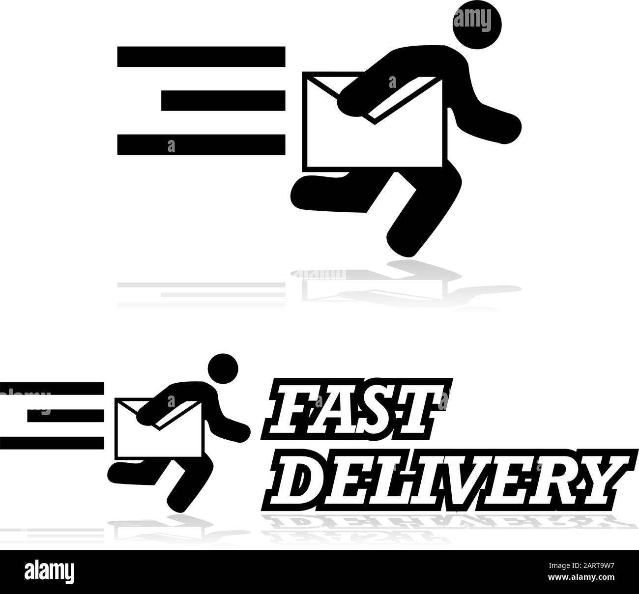 Concept illustration montrant un homme court transportant une enveloppe Illustration de Vecteur