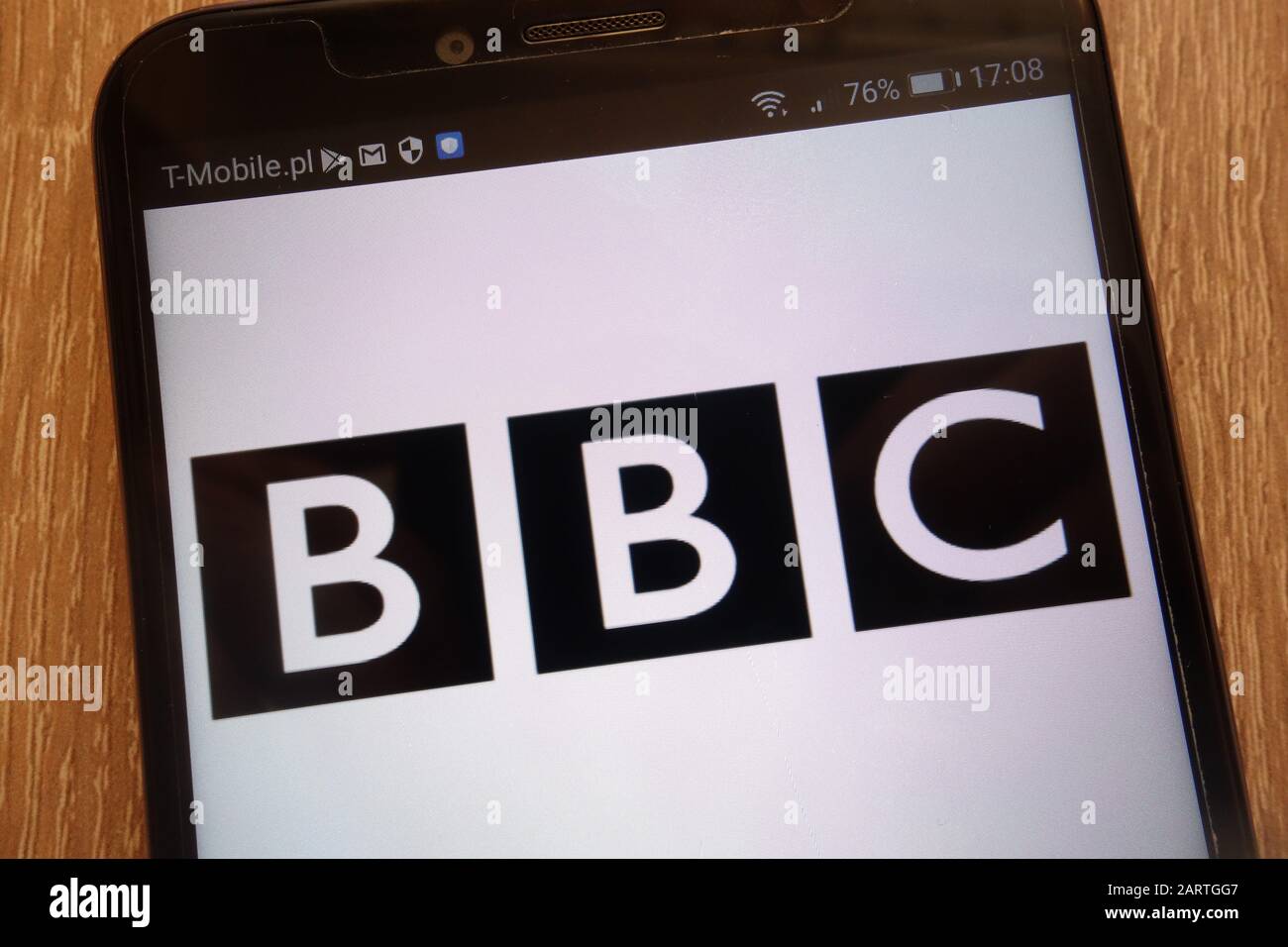 Logo BBC affiché sur un smartphone moderne Banque D'Images