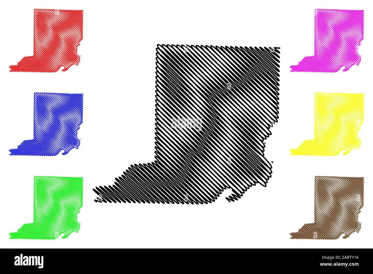 Conway Comté (Arkansas (États-Unis County, États-Unis d'Amérique,USA, États-Unis, US) map vector illustration gribouillage, croquis Conway site Illustration de Vecteur